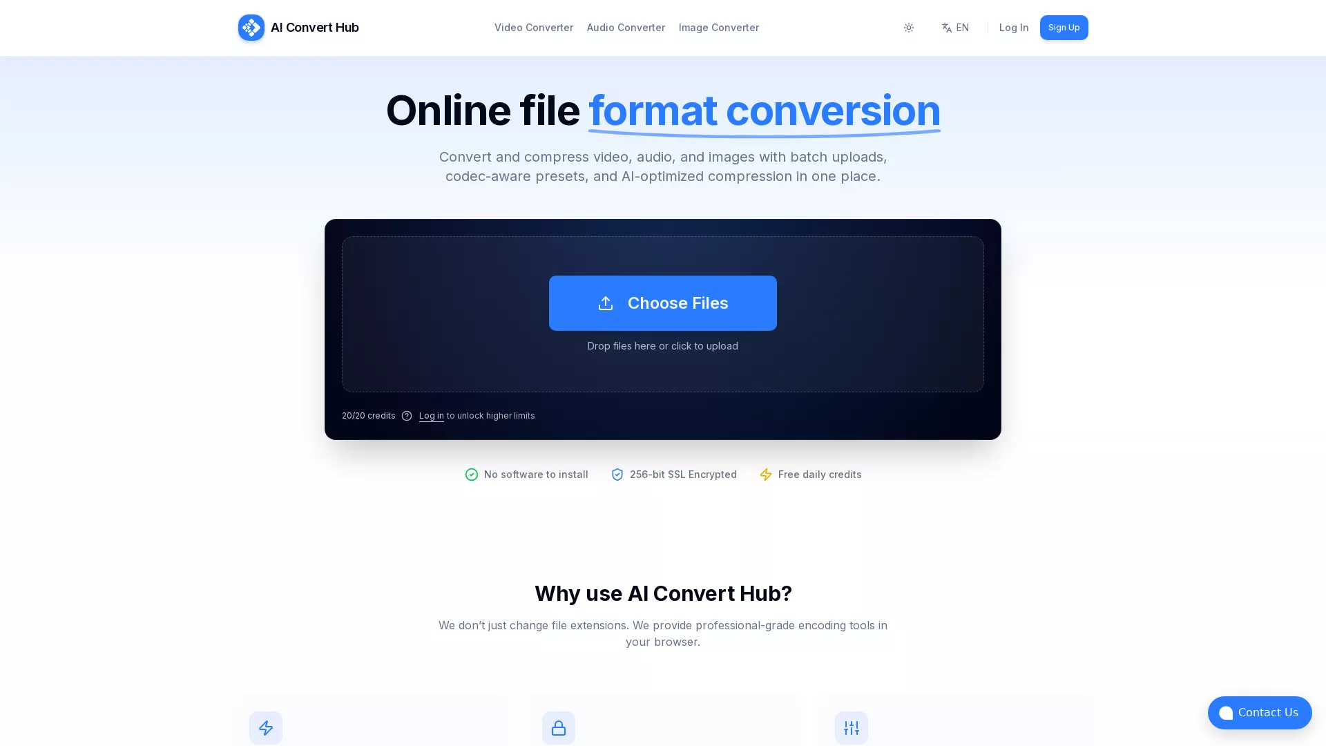 AIConvertHub - File Conversion AI Tool Website Screenshot