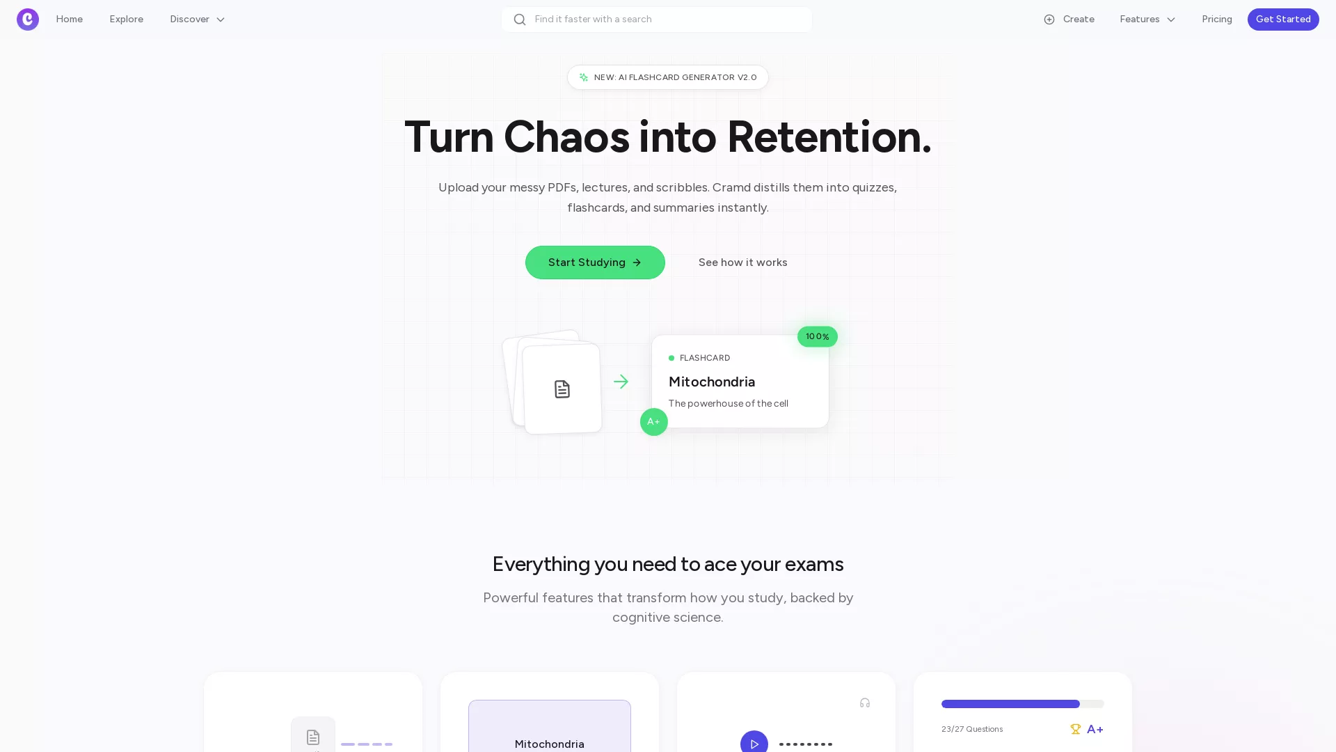 Cramd - AI Education Tool Website Screenshot