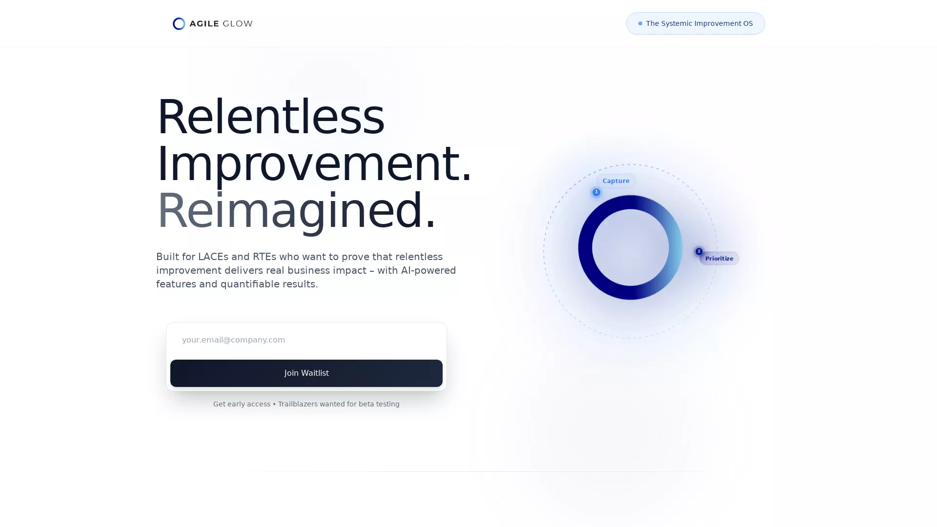 AgileGlow - Agile Improvement AI Website Screenshot