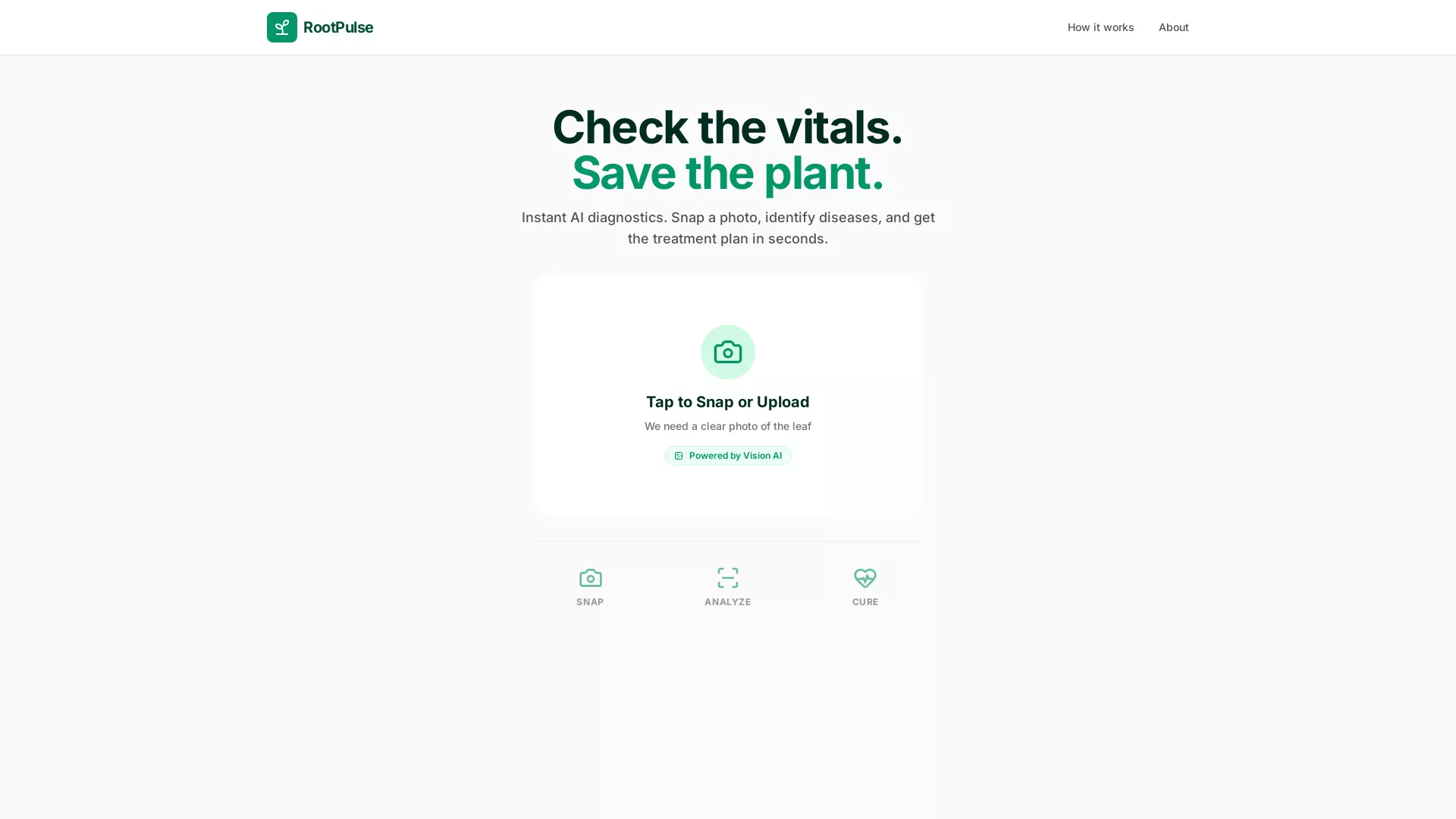 RootPulse - AI Plant Disease Identifier Website Screenshot