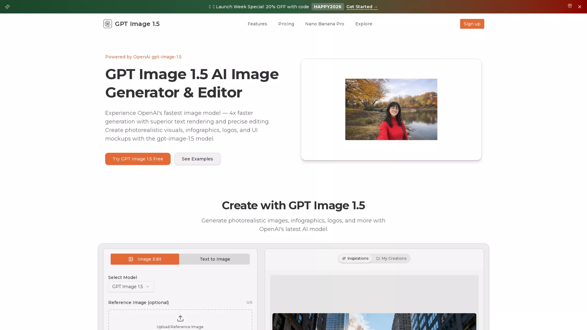GPTImageGenerator - AI Image Generation Website Screenshot