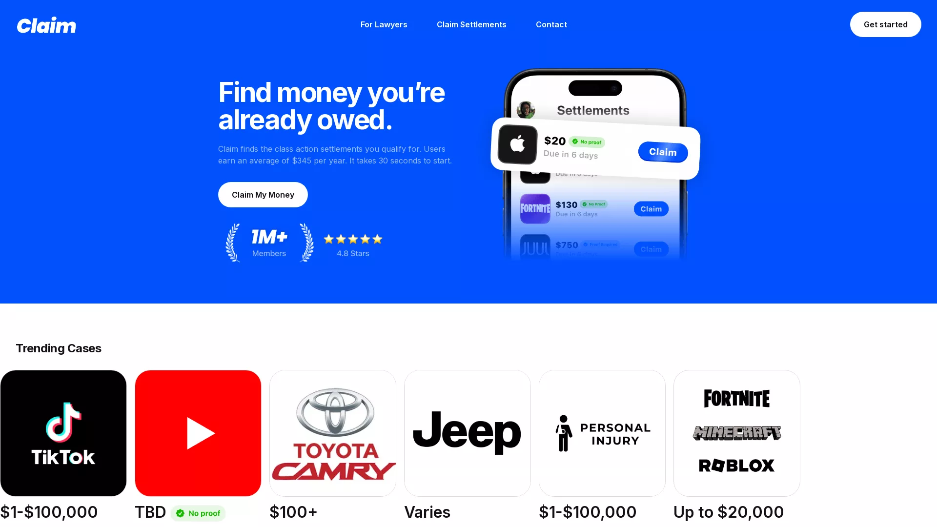 Claim - Join Class Action Settlements Website Screenshot