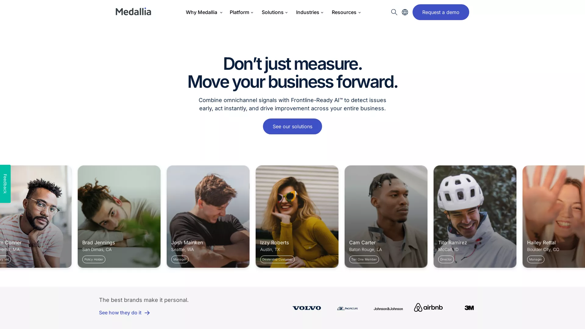 Medallia - Analytics AI Website Screenshot