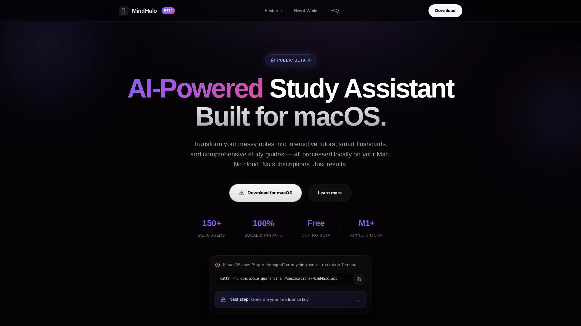 MindHalo - AIAssisted Study Software Website Screenshot