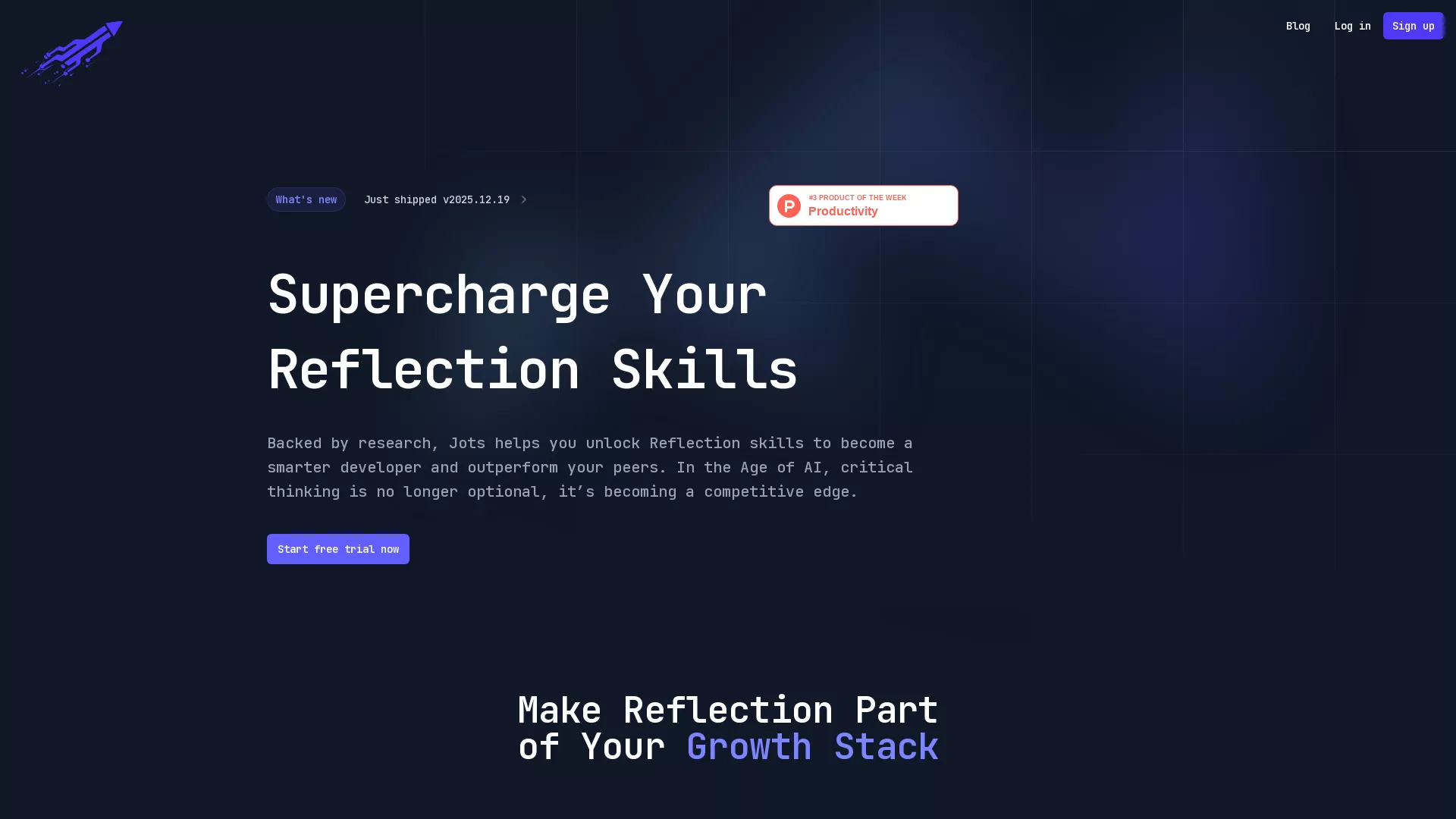 Jots - AI Productivity App Website Screenshot
