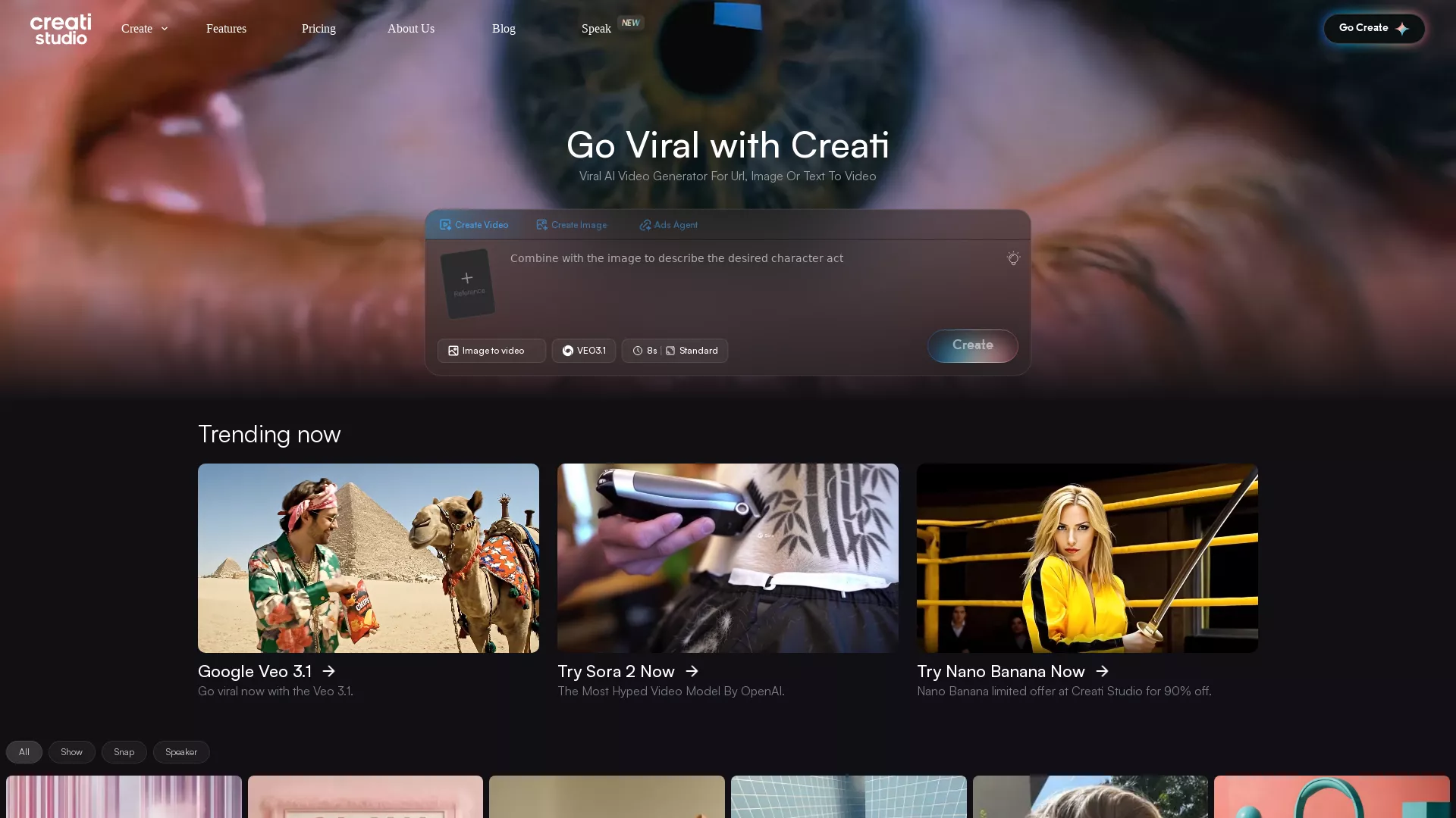 CreatiStudio - AI Image Remover Website Screenshot
