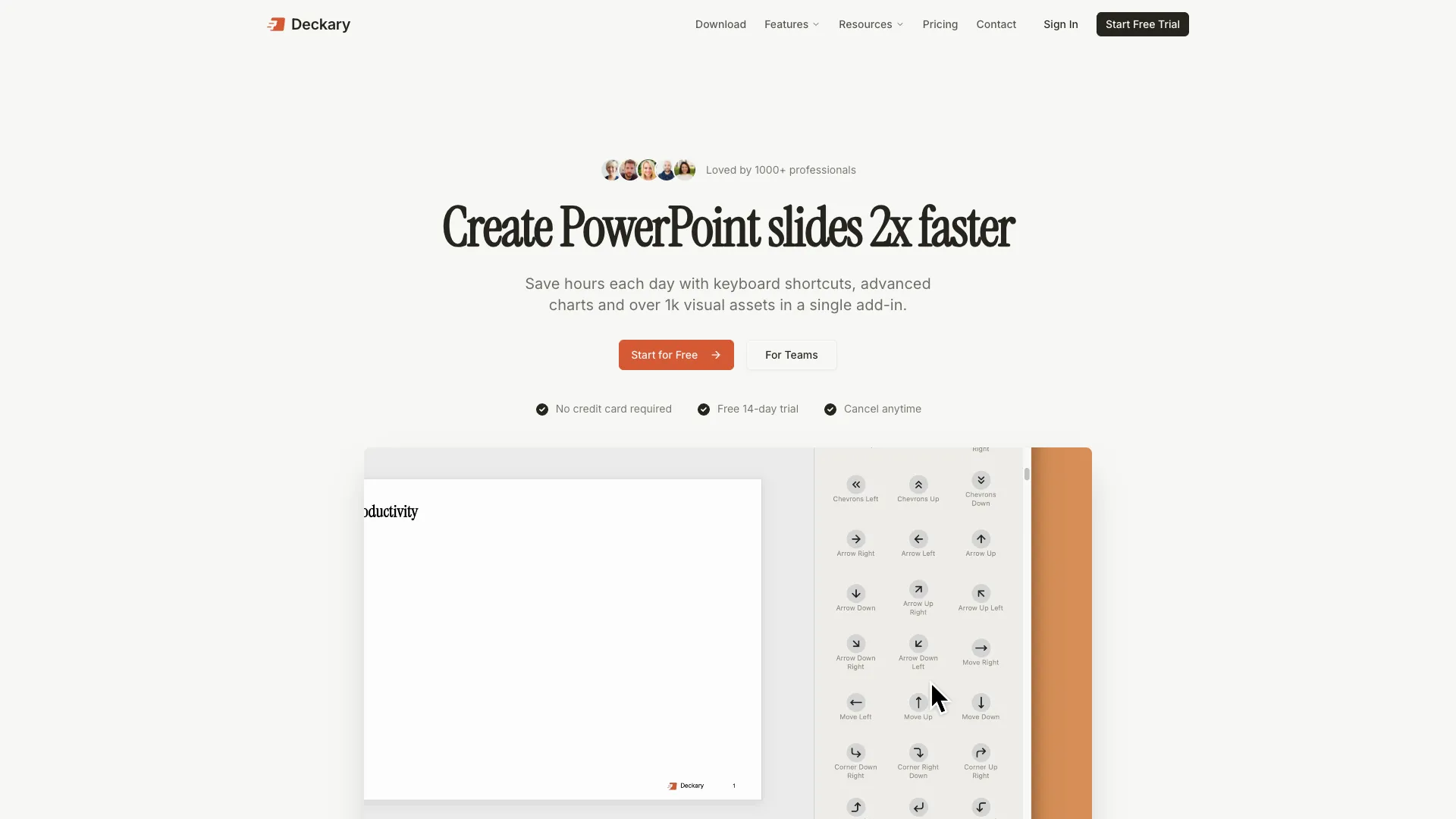 Deckary - Presentation Productivity Tool Website Screenshot
