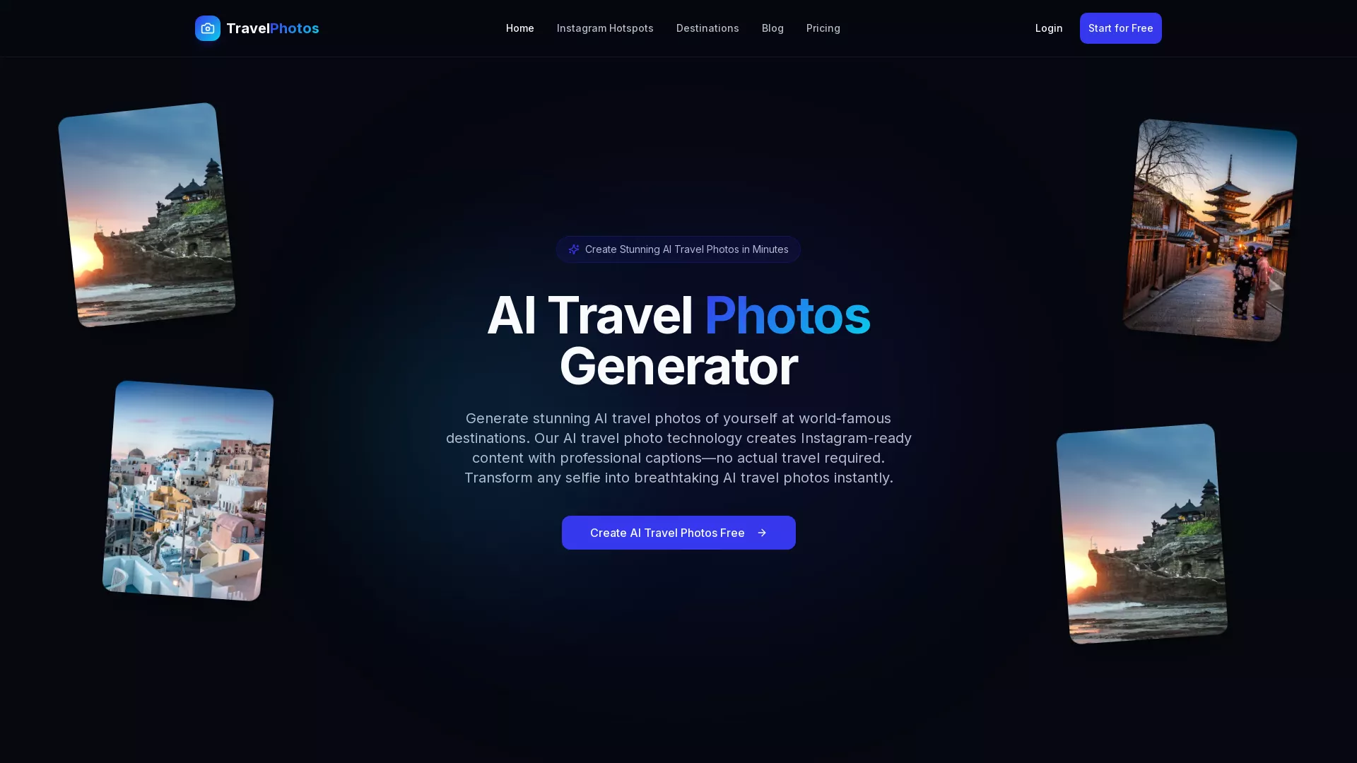 AITravelPhotosGenerator - AI Travel Photo Generator Website Screenshot