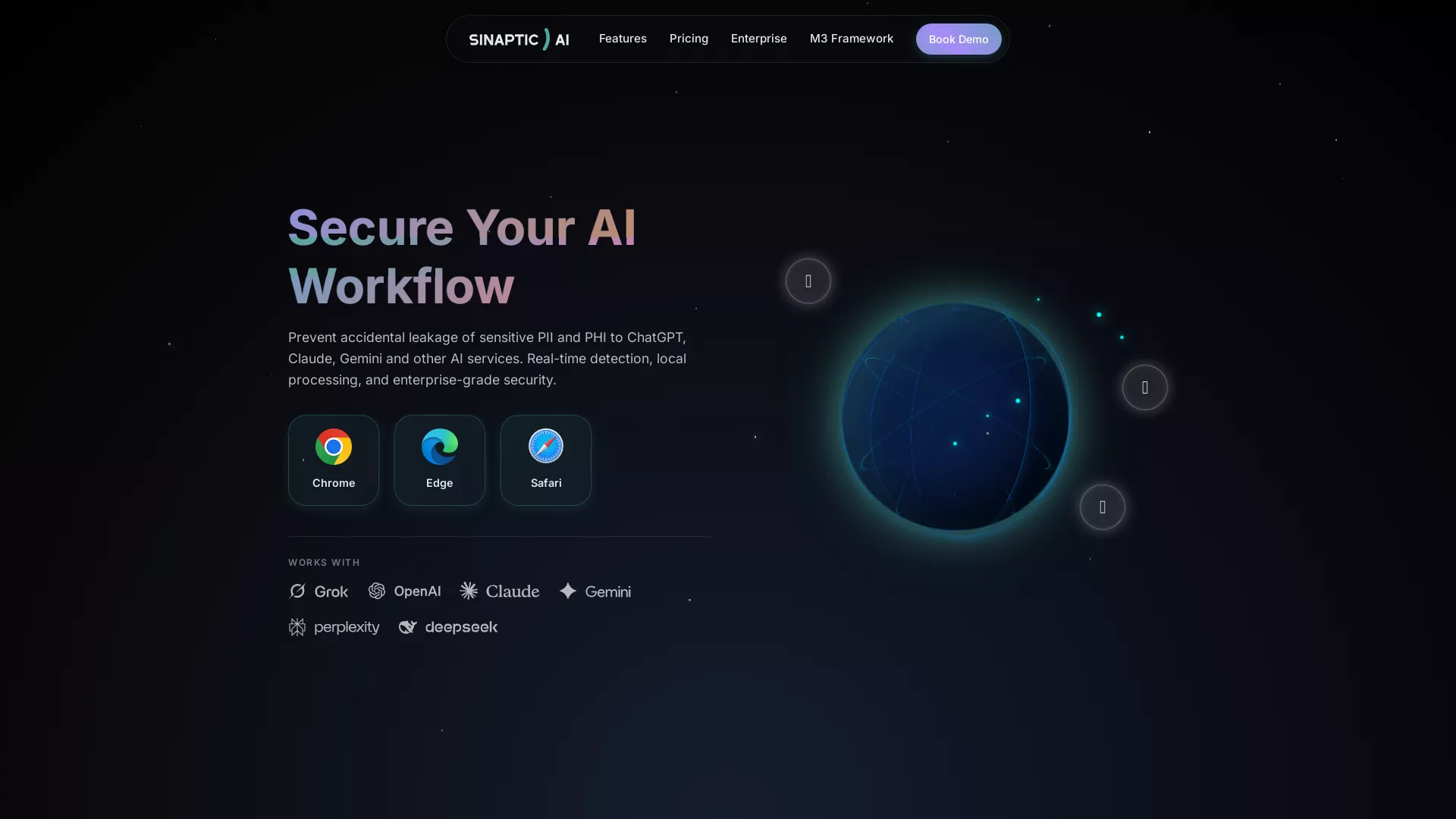 Sinaptic.AI - Sensative data protection before it leads to AI Website Screenshot