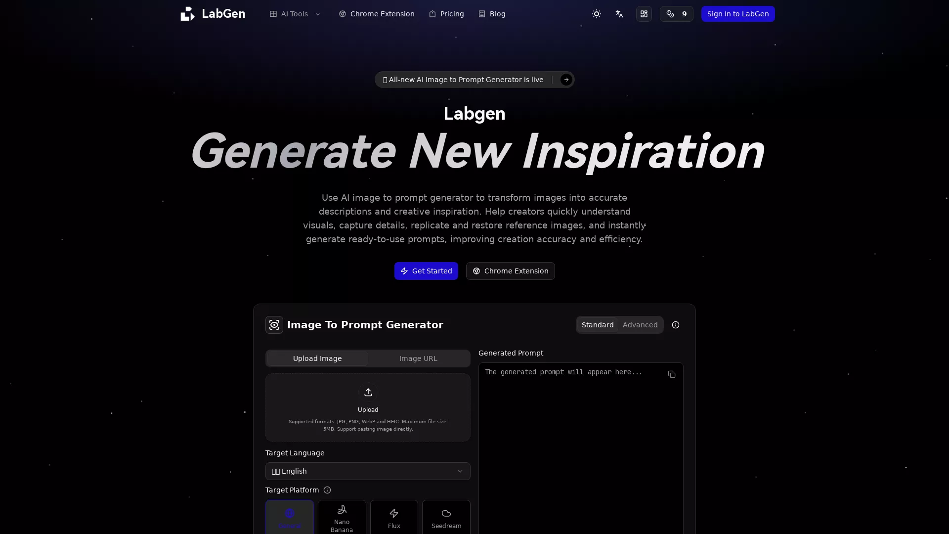 LabGen - Prompt Management AI Website Screenshot