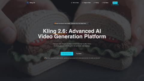 Kling26 - Video Creation AI Website Screenshot