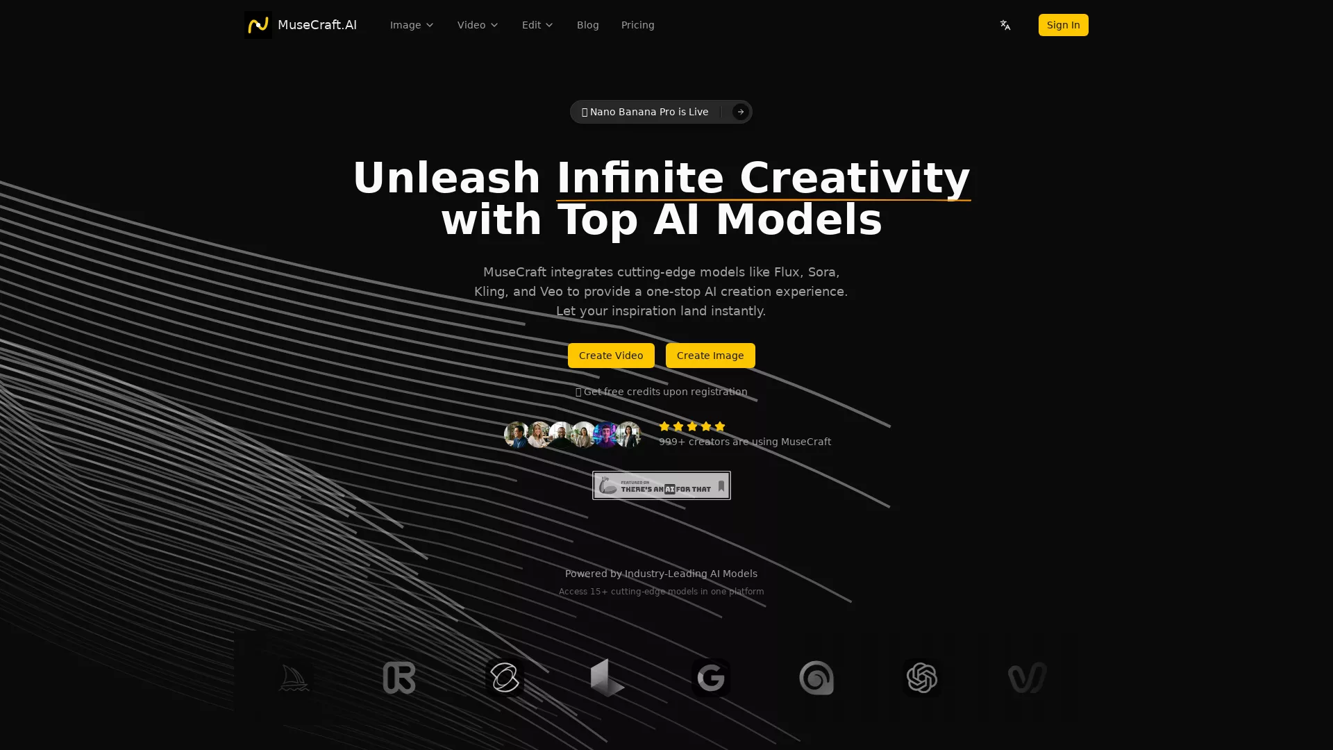MuseCraftAI - AI Creative Platform Website Screenshot