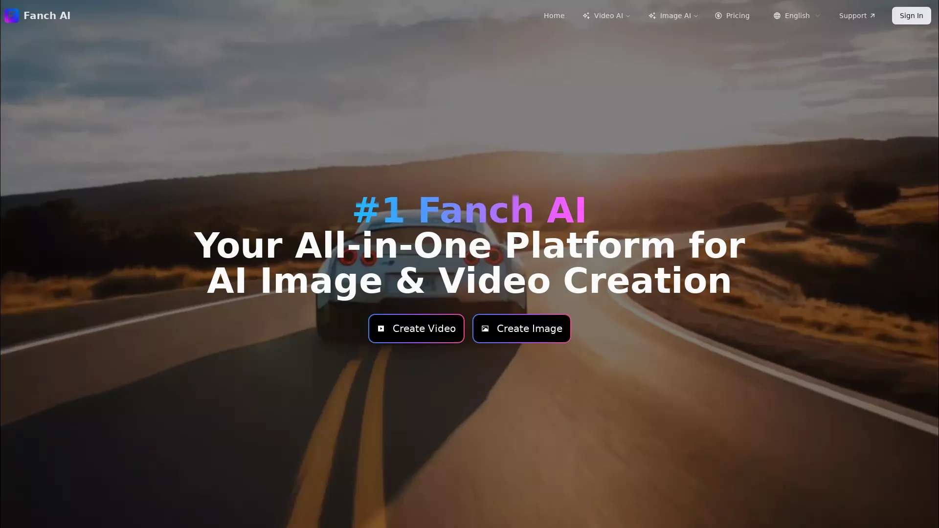 FanchAI - AI Image Video Generator Website Screenshot