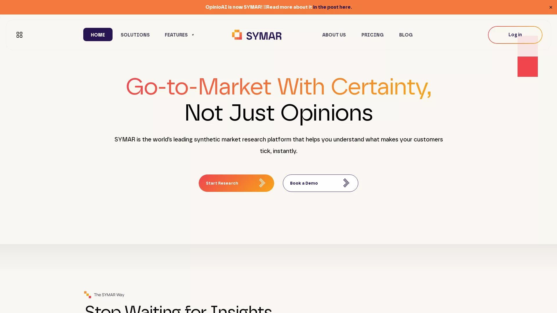 Symar - AI Research Platform Website Screenshot