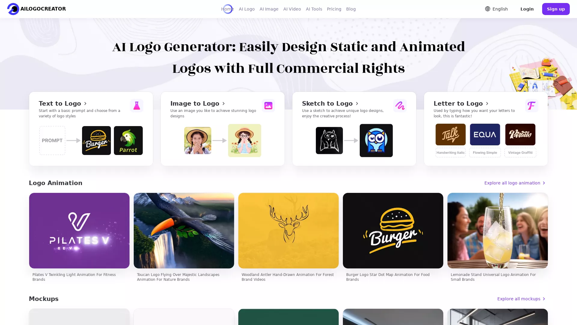 AILogoCreator - AI Logo Generation Tool Website Screenshot