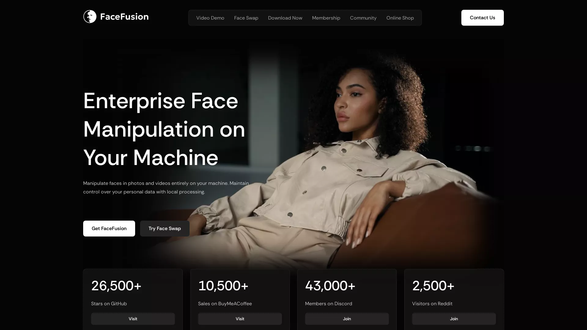 FaceFusion - Industry leading face manipulation platform Website Screenshot