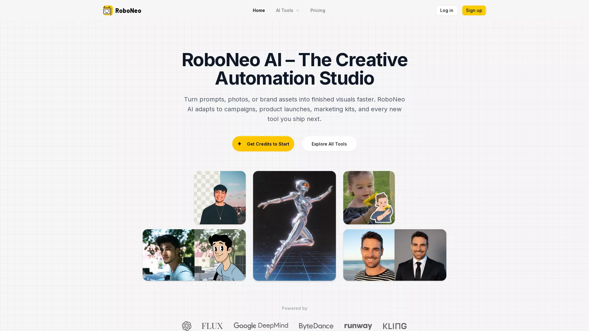 RoboneoArt - AI Art Generator Website Screenshot