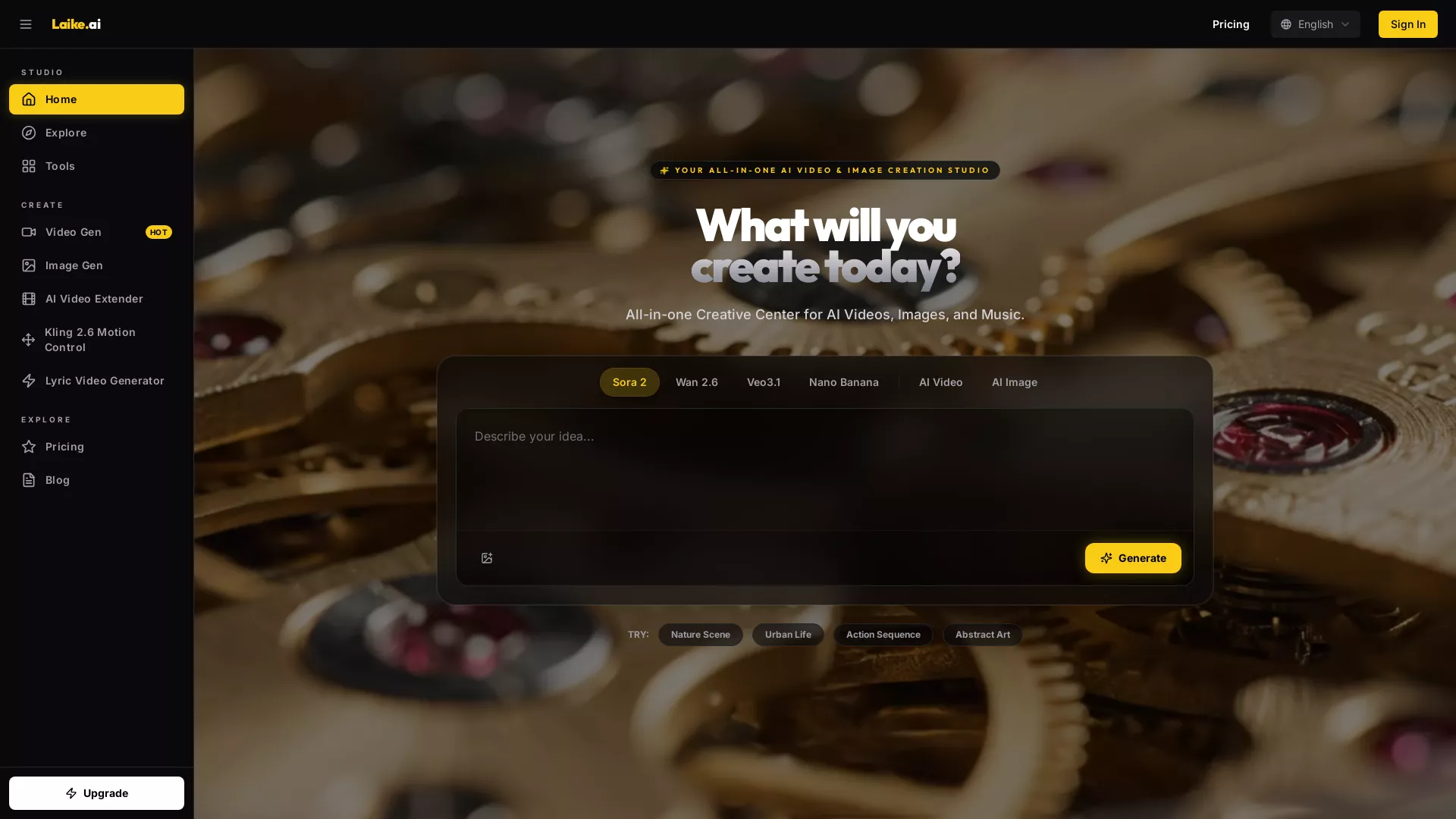 LaikeAI - AI Image and Video Generator Website Screenshot