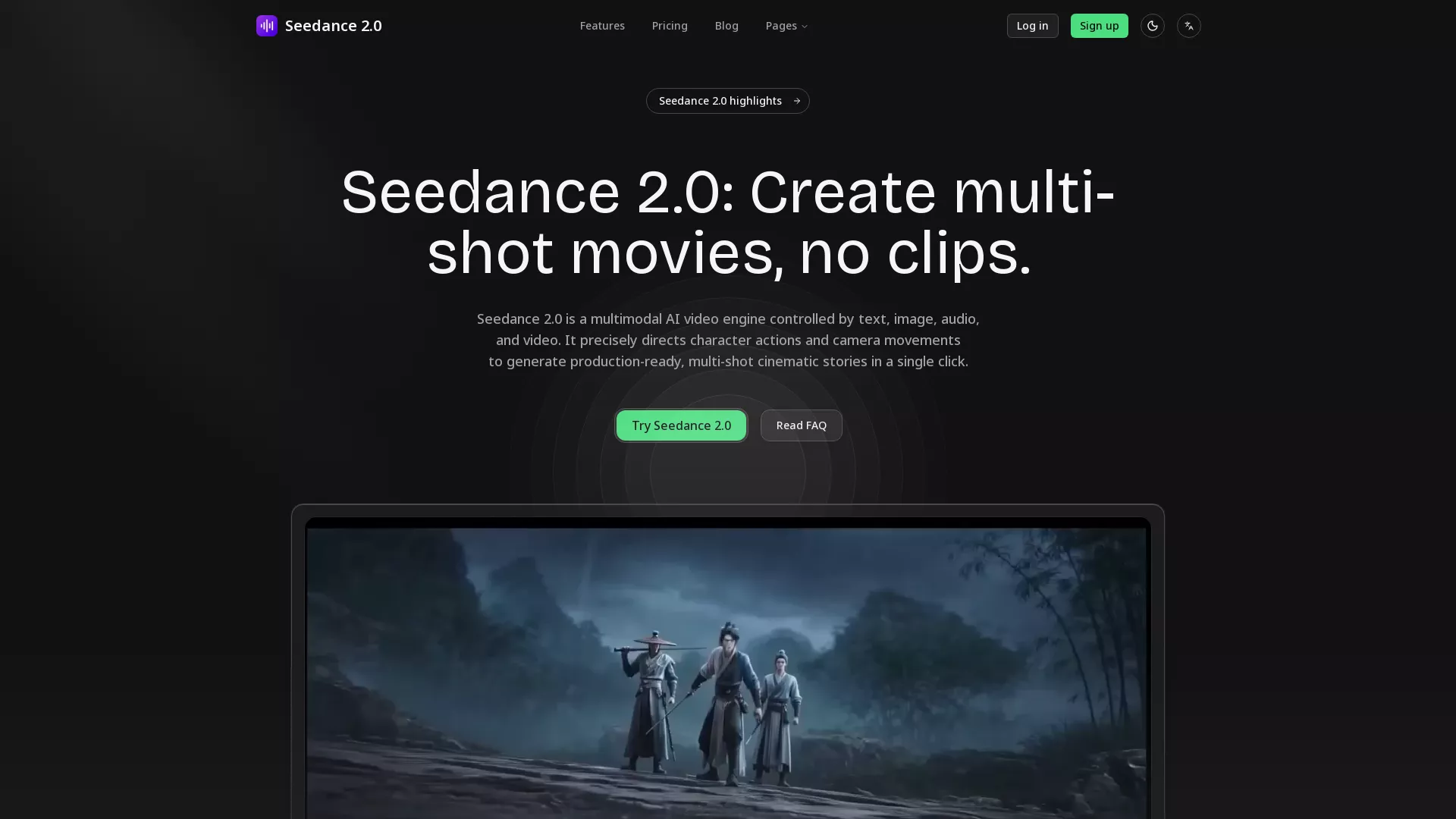 Seedance 2 - VideoGenerationTool Website Screenshot