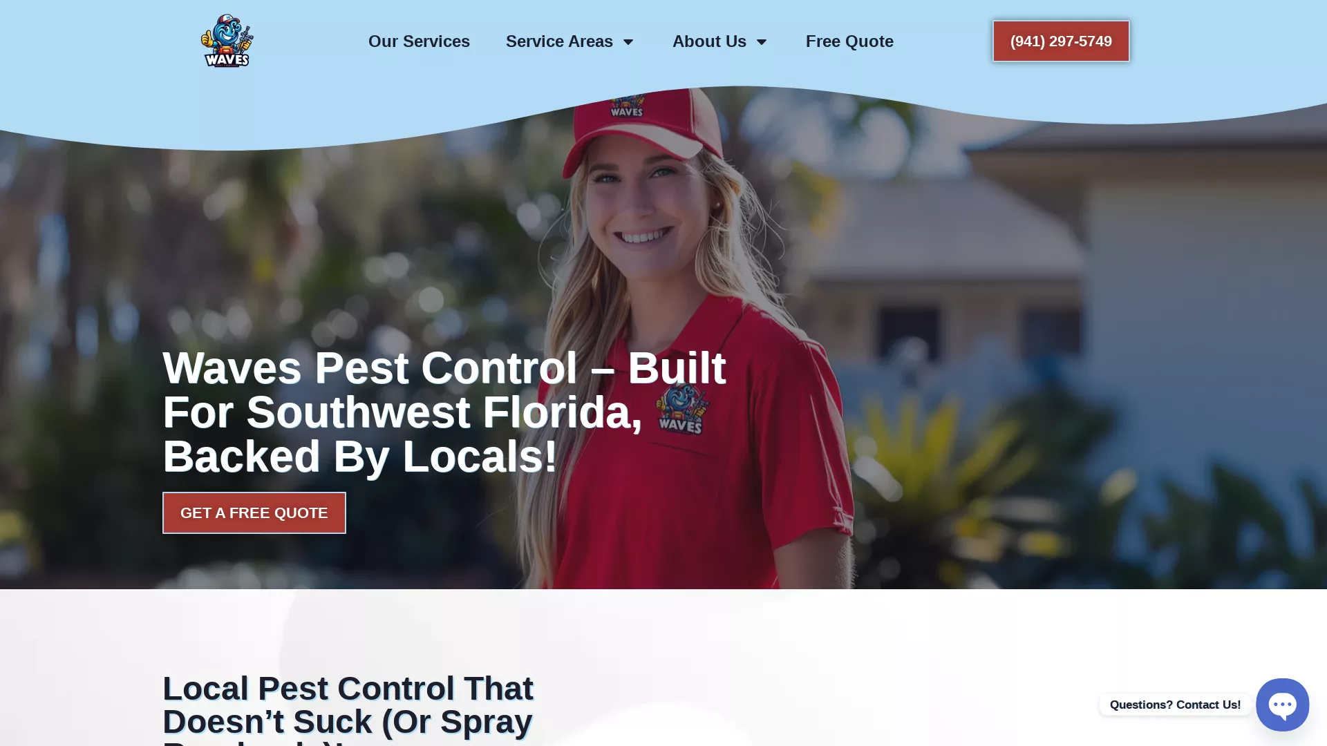 Waves Pest Control - AI for Pest Control Website Screenshot