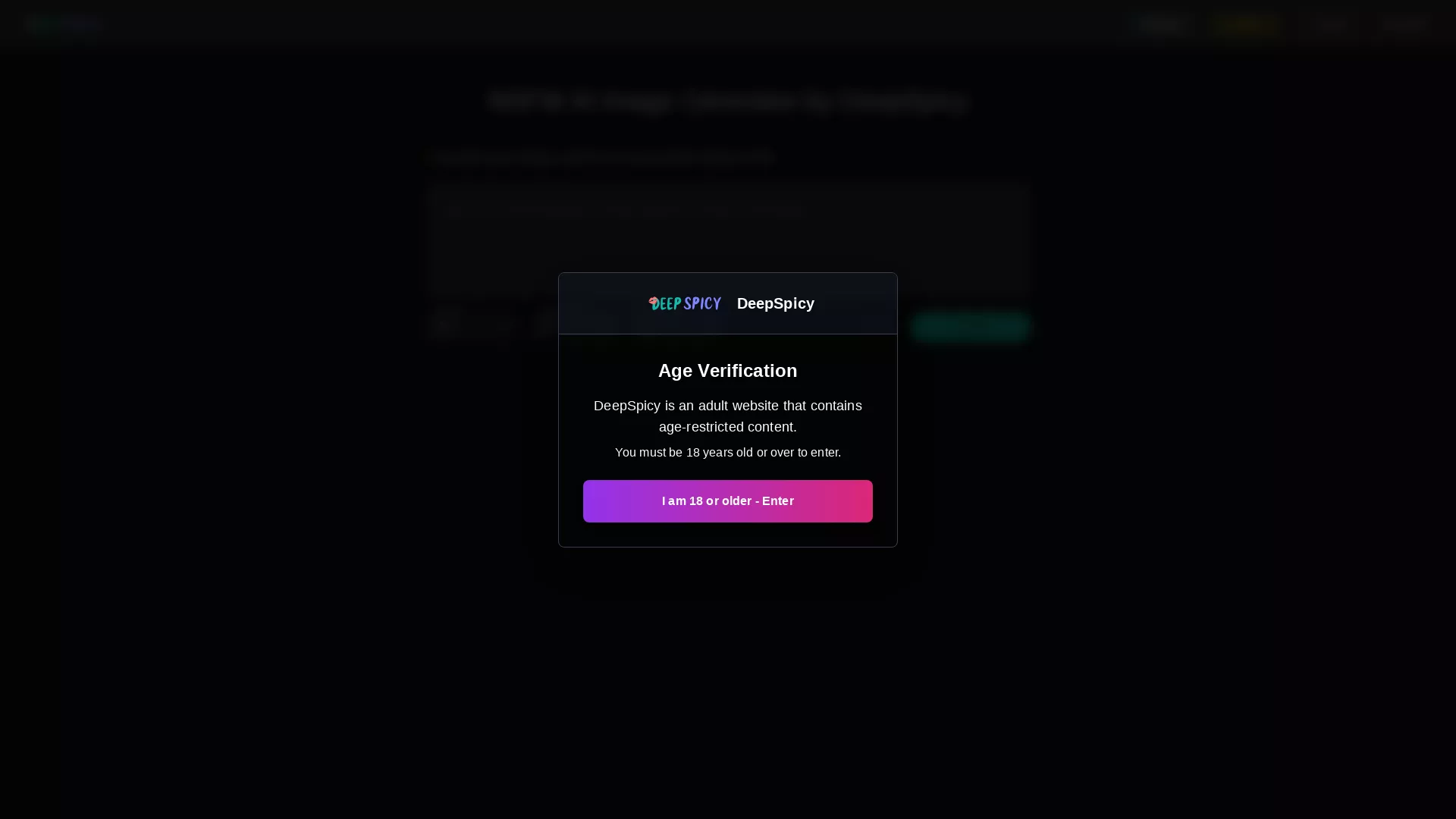 DeepSpicy - nsfw ai generator, uncensored ai, ai porn generator Website Screenshot