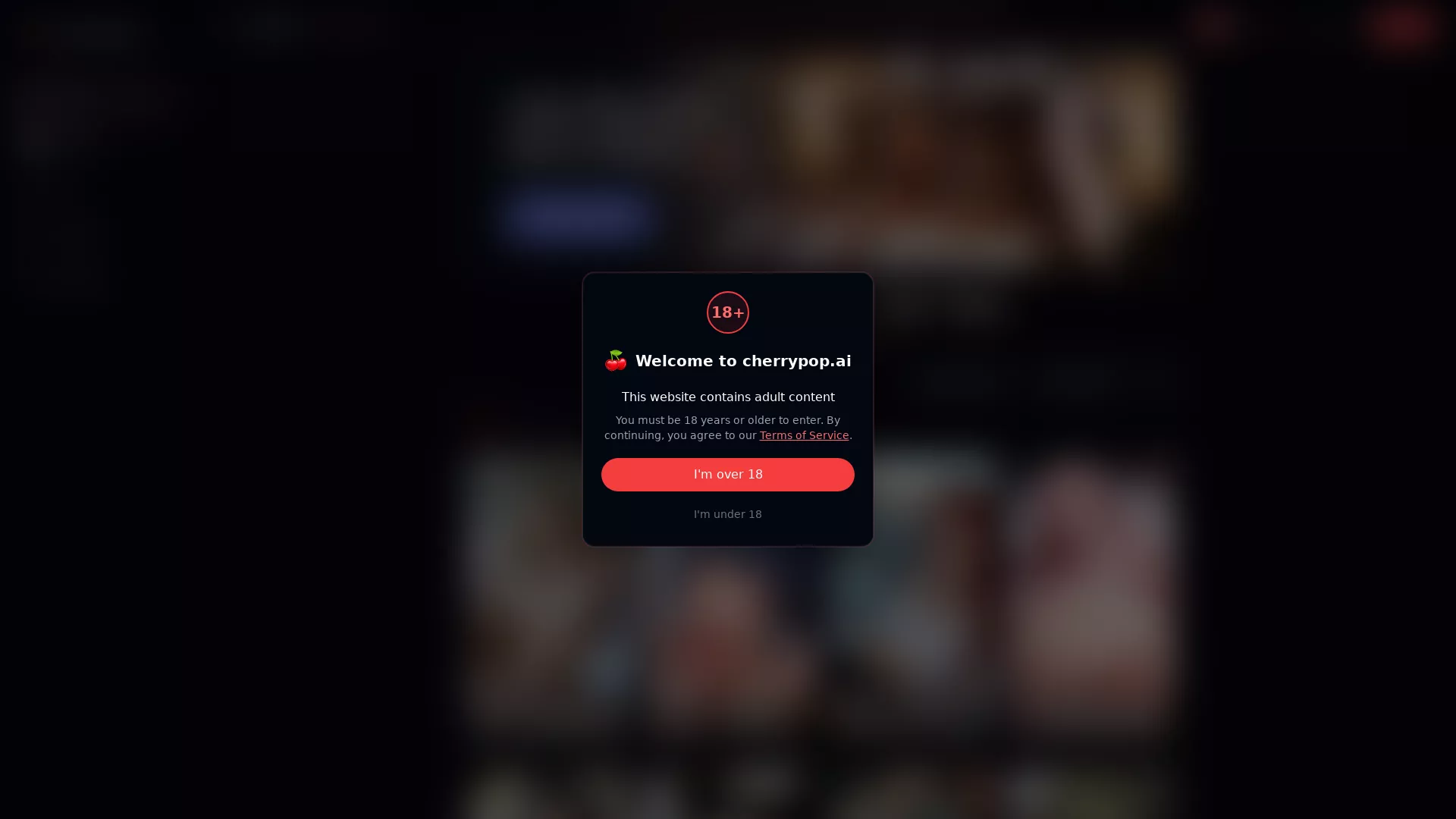 CherrypopAI - AI Girlfriend Website Screenshot