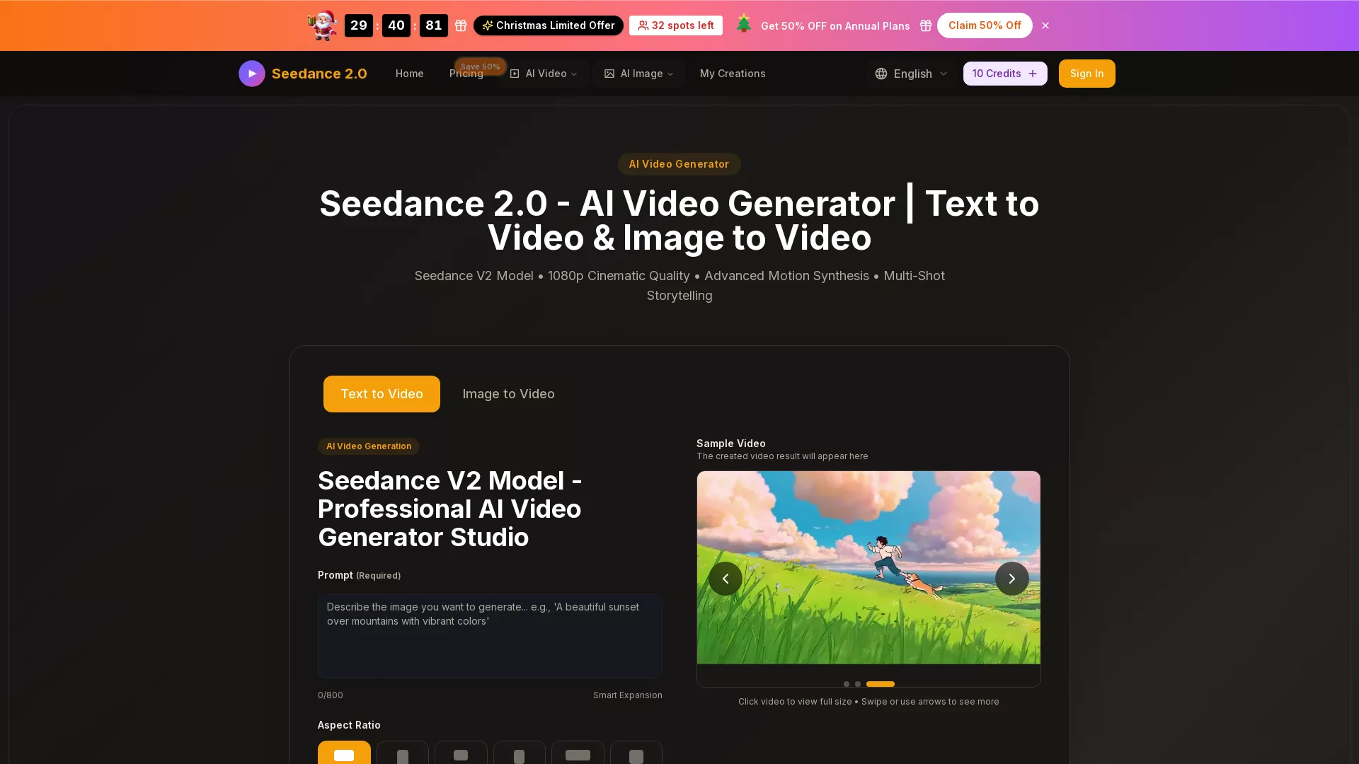 Seedance2AI - Seedance Video Generation AI Website Screenshot