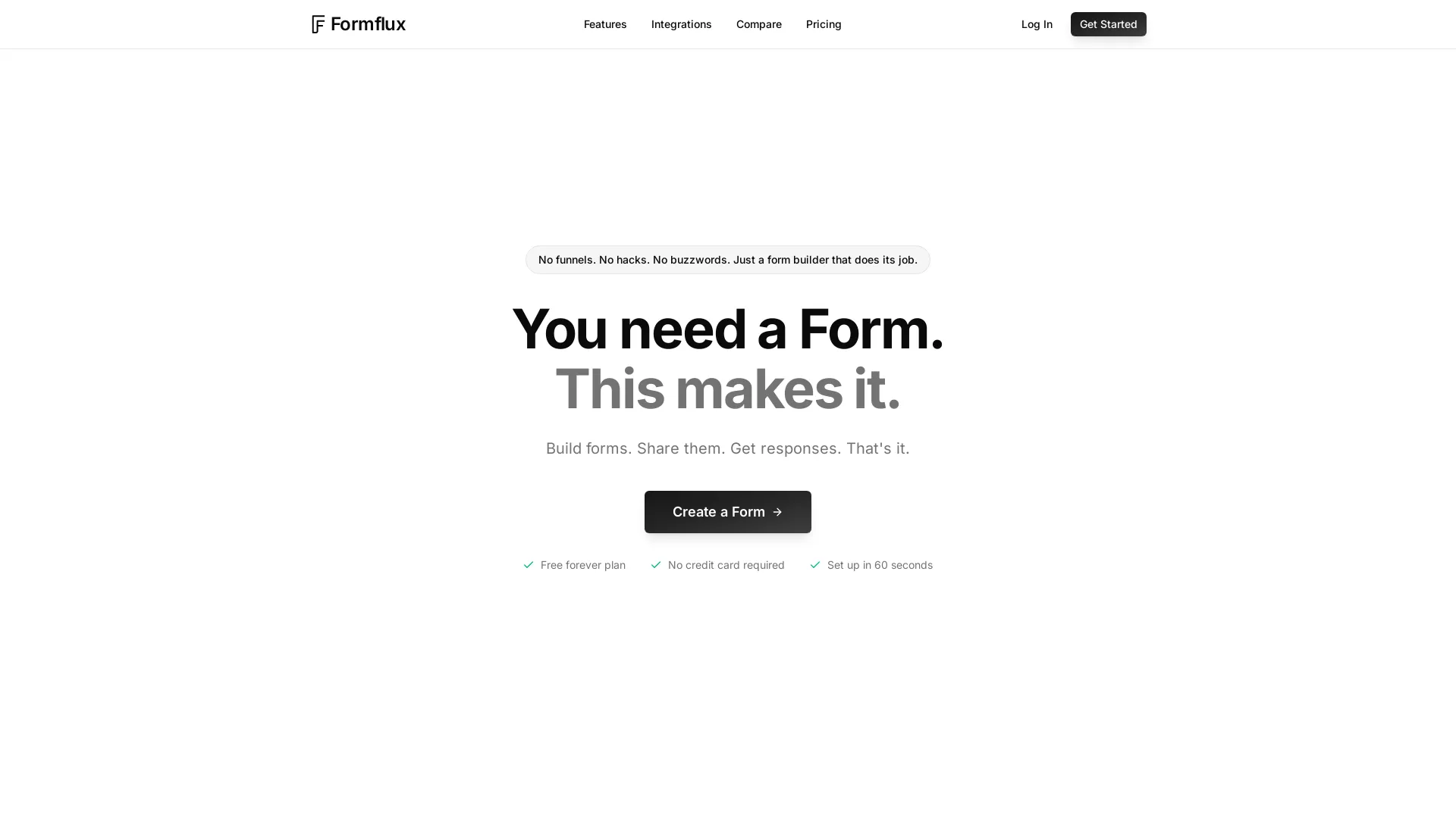 FormFlux - AI Form Builder Website Screenshot