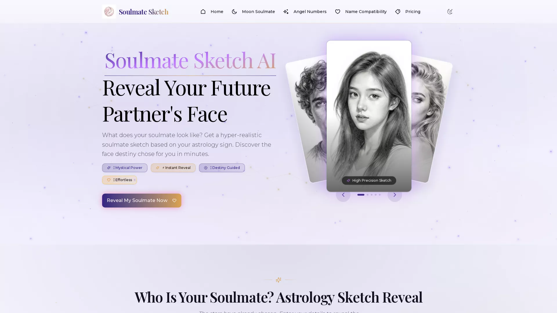 SoulmateSketchAI - Romantic AI Art Generator Website Screenshot