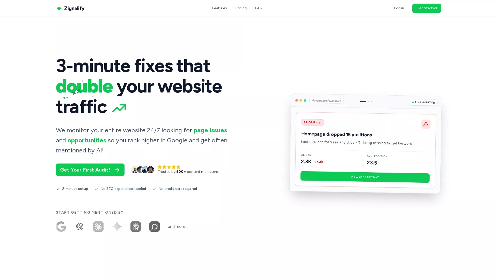 Zignalify - AI Website SEO Audit Website Screenshot
