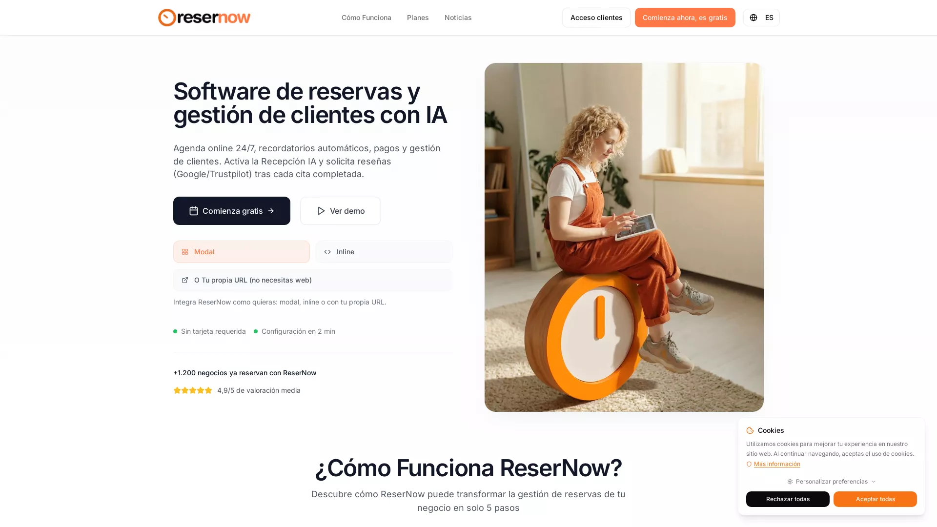 ReserNow - AIBookingAndScheduling Website Screenshot