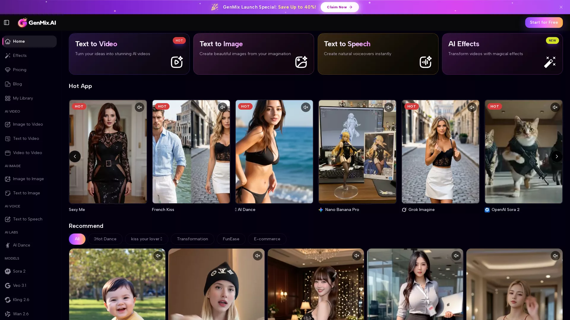 GenMixAI - AI VideoVoiceCreator Website Screenshot