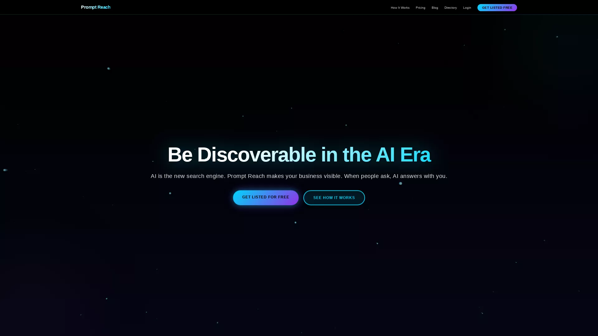 PromptReach - AI Business Discovery Platform Website Screenshot