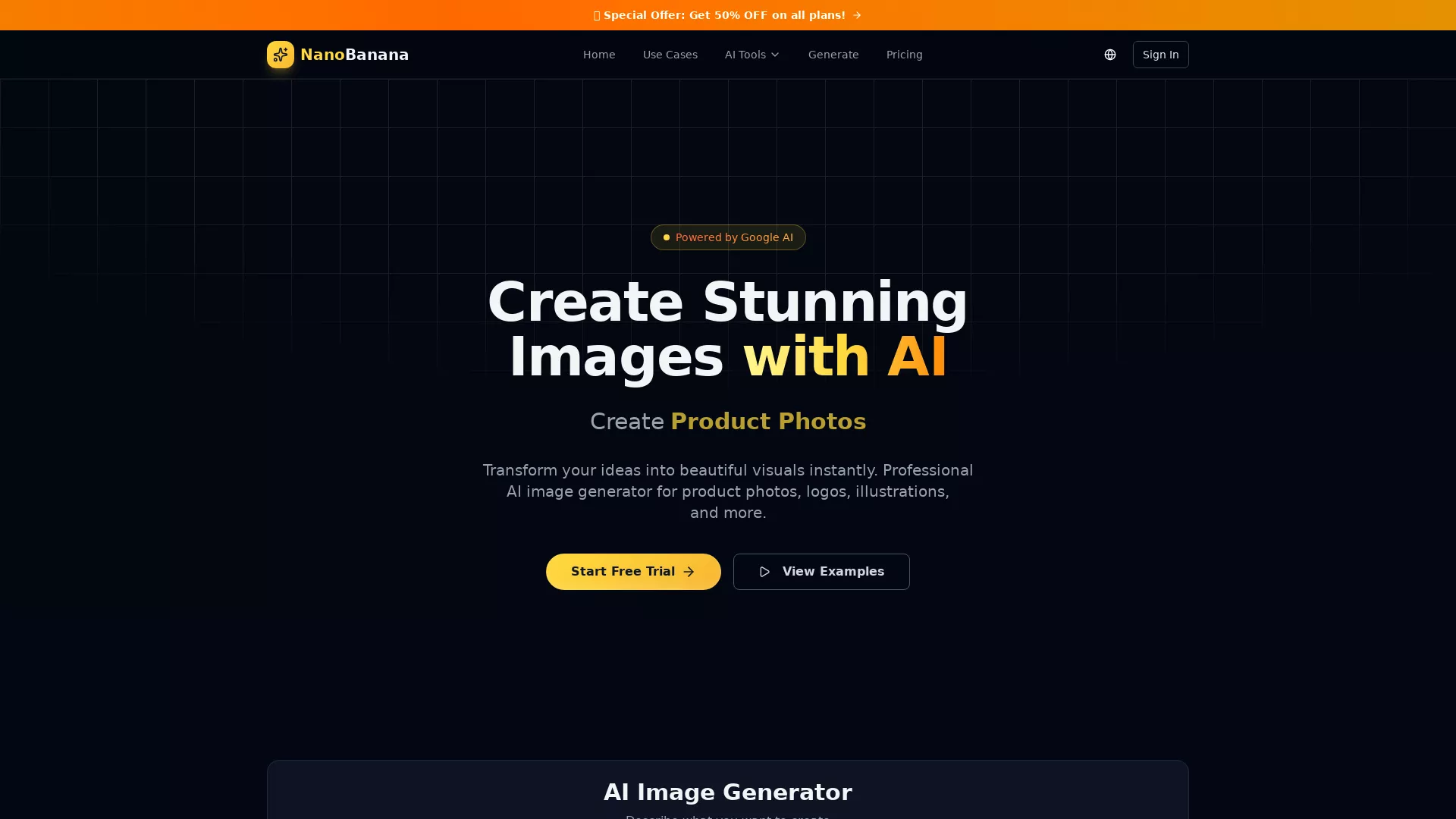 NanoBanana - AI Image Prompts Hub Website Screenshot