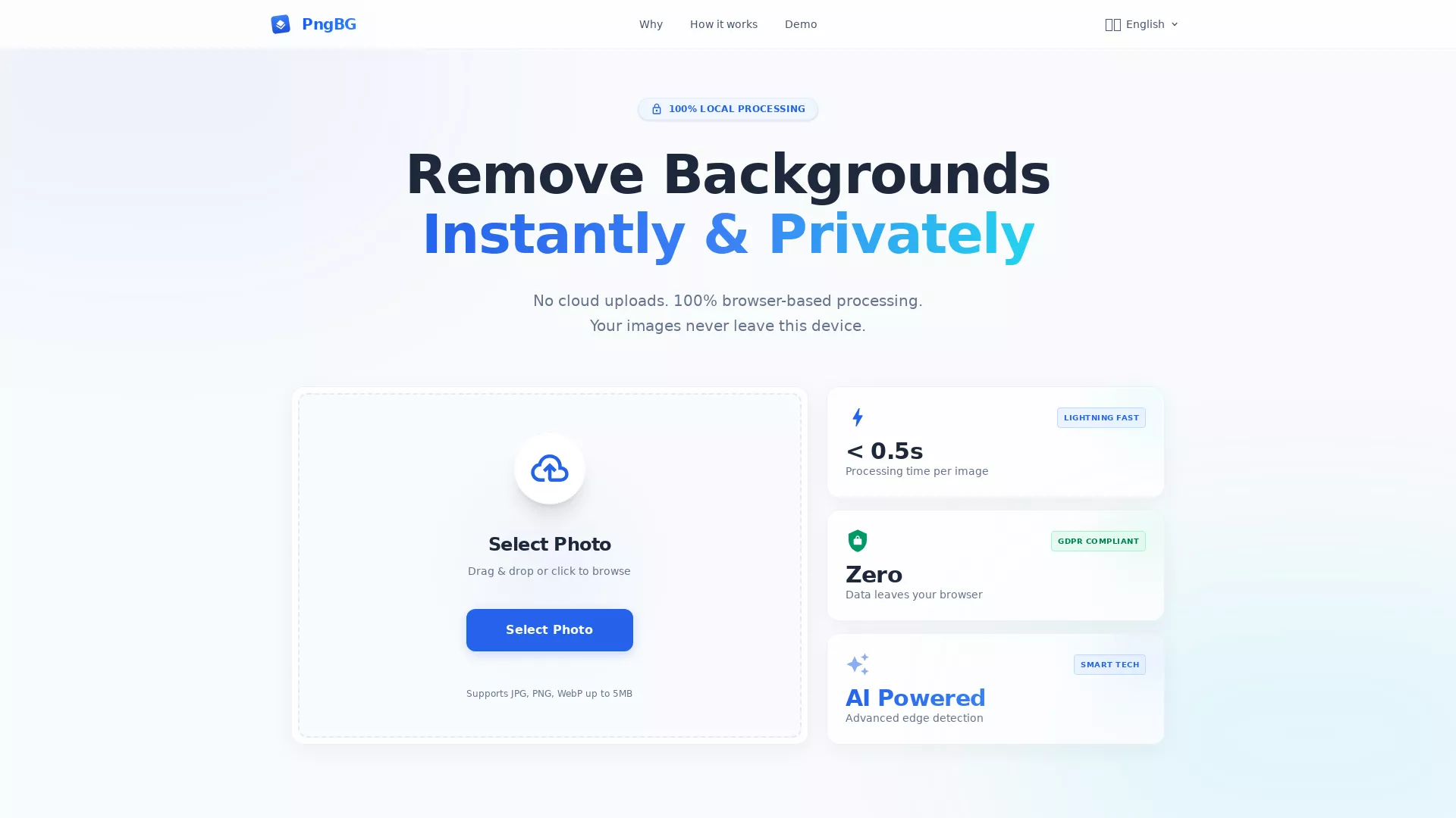 PngBG - AI Background Removal Website Screenshot