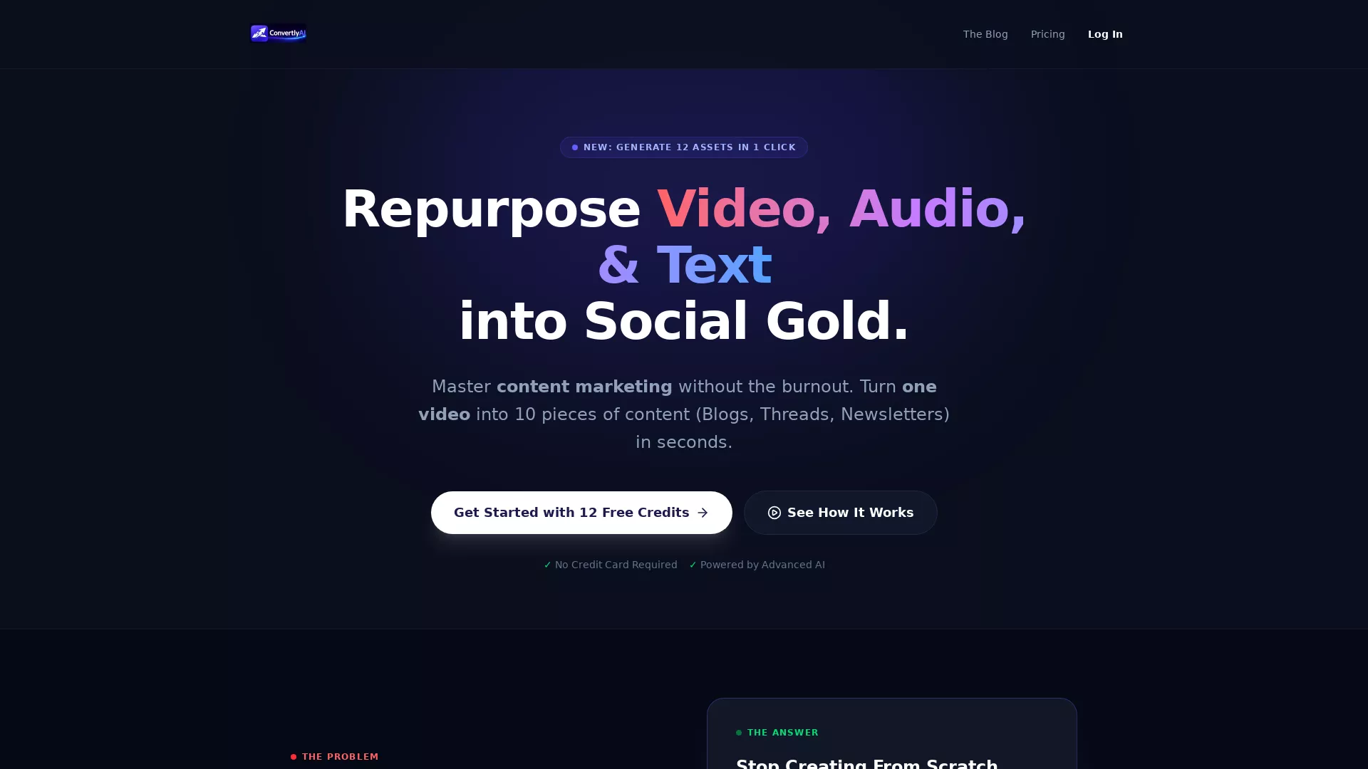 ConvertlyAI - Content Repurposing AI Website Screenshot