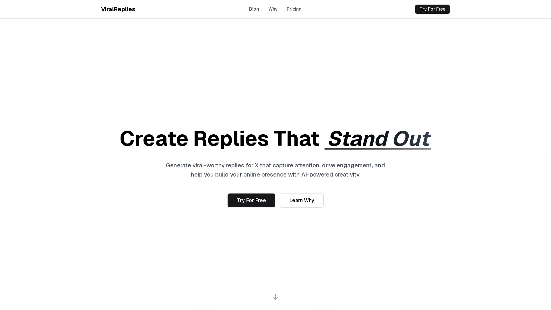 ViralReplies - X/Twitter Reply Generator Website Screenshot