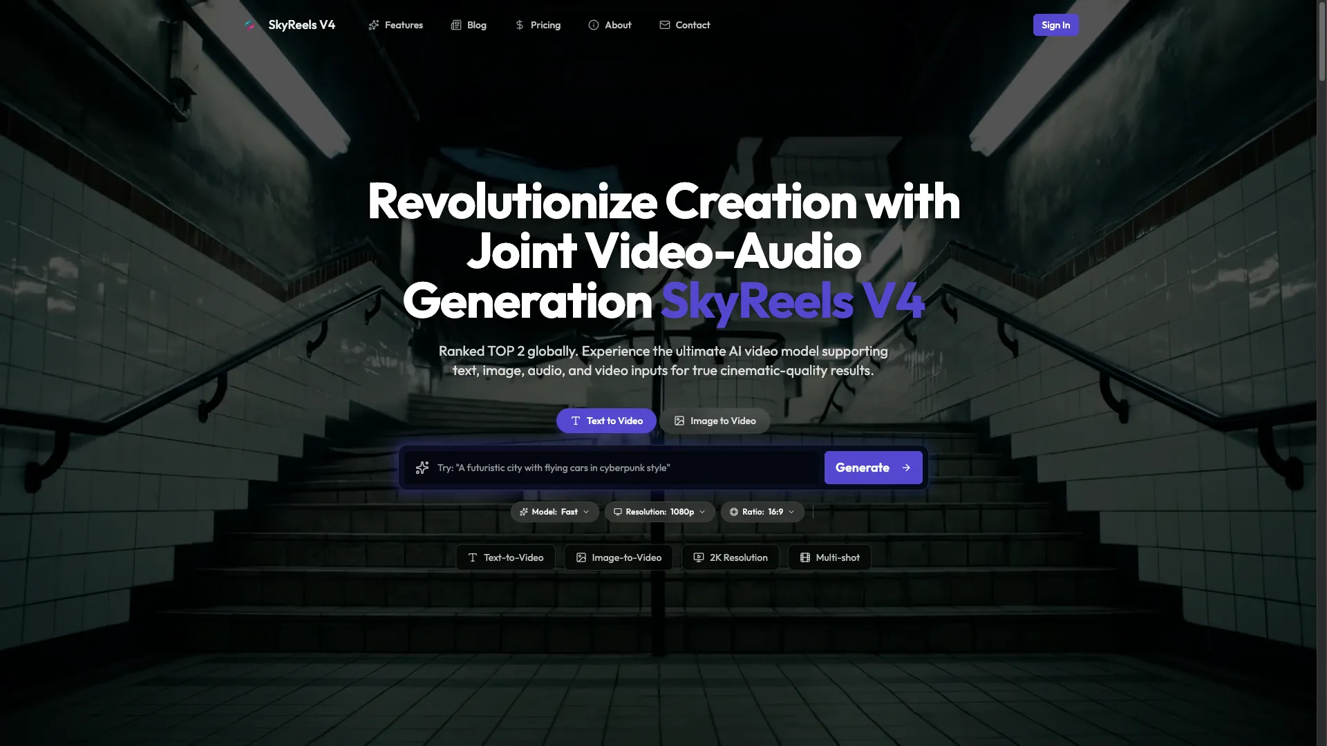 SkyReels V4 - AI Text to Videos Tool Website Screenshot