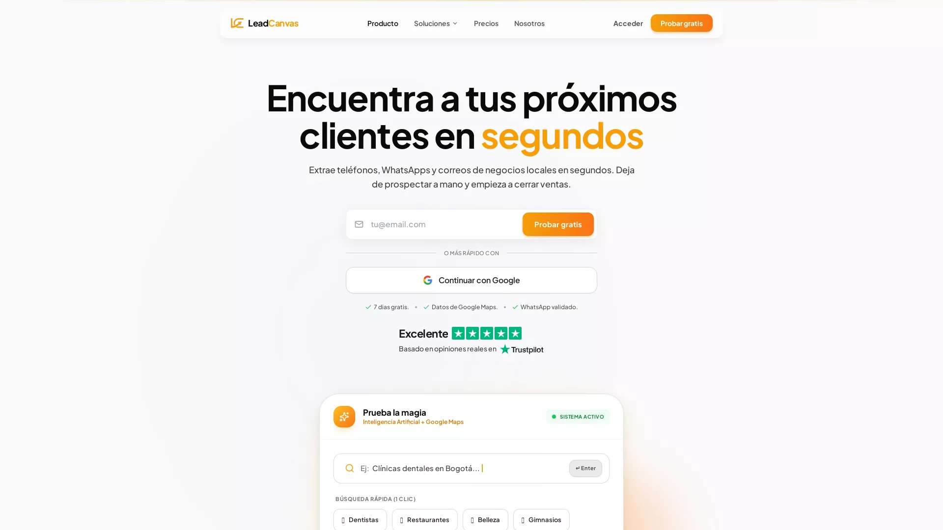 LeadCanvas - AI Sales Intelligence Platform Website Screenshot
