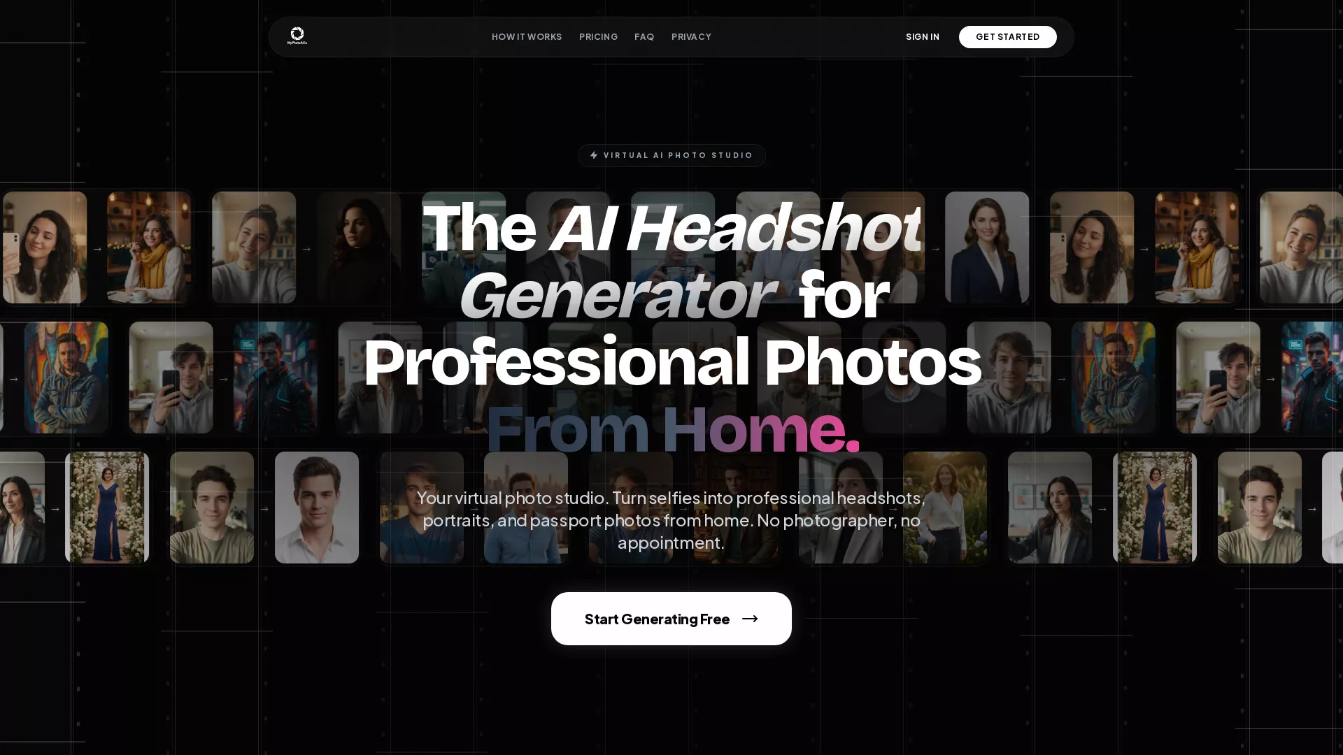 MyPhotoAI - AI Image Enhancement Website Screenshot