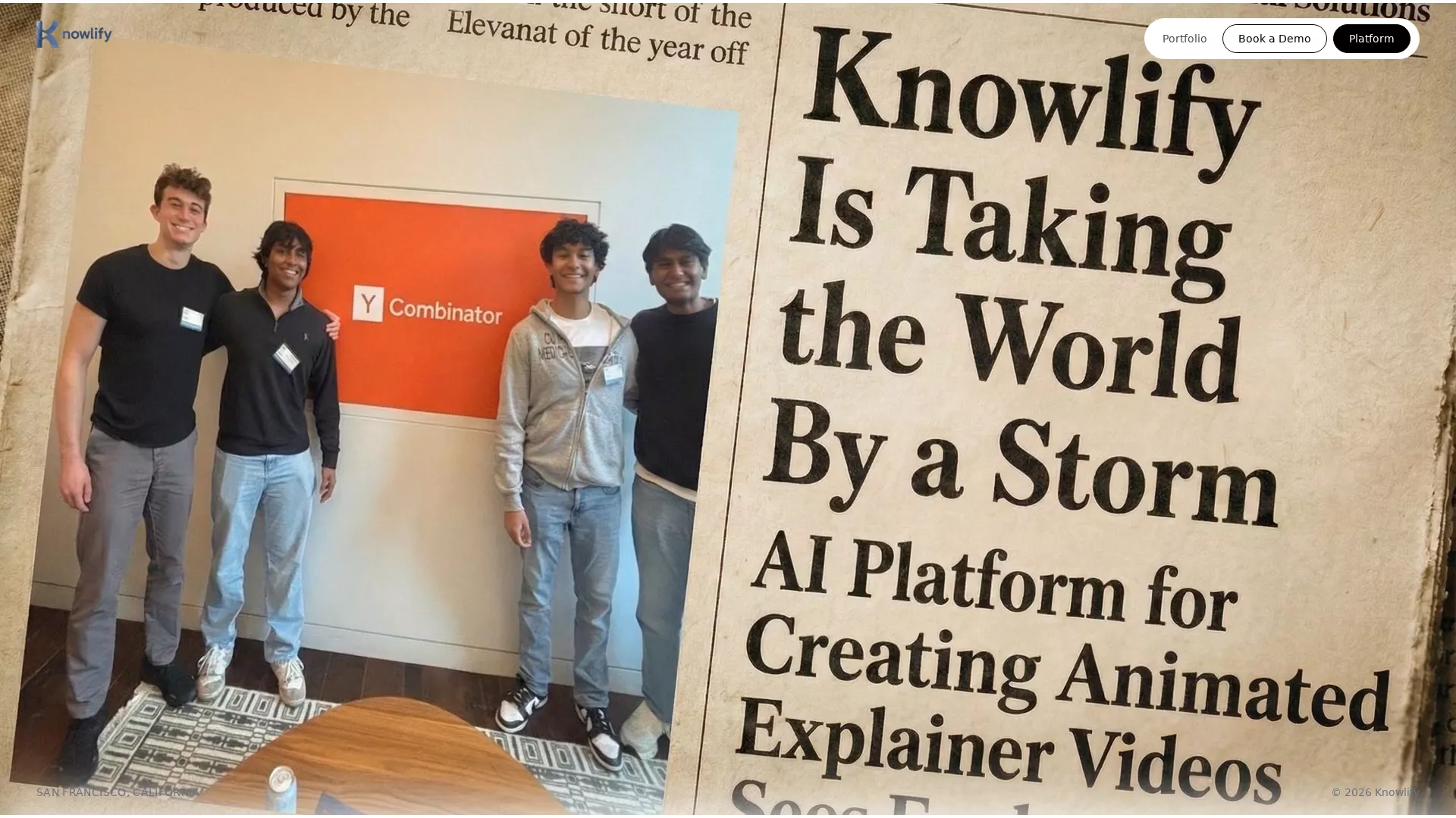 Knowlify - AI Animated Explainer Video Generator Website Screenshot