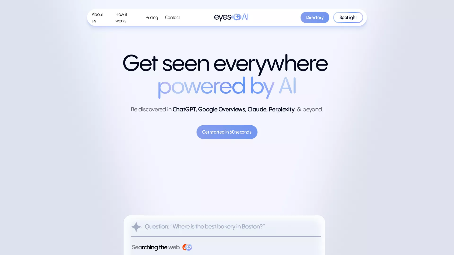 Eyes AI - Automated Marketing Website Screenshot