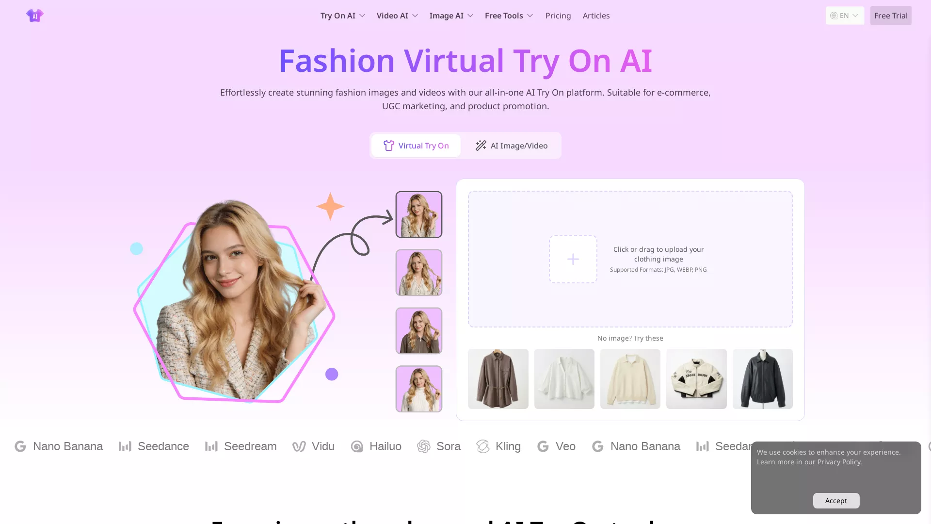 AITryOn - AI Virtual Try On Website Screenshot
