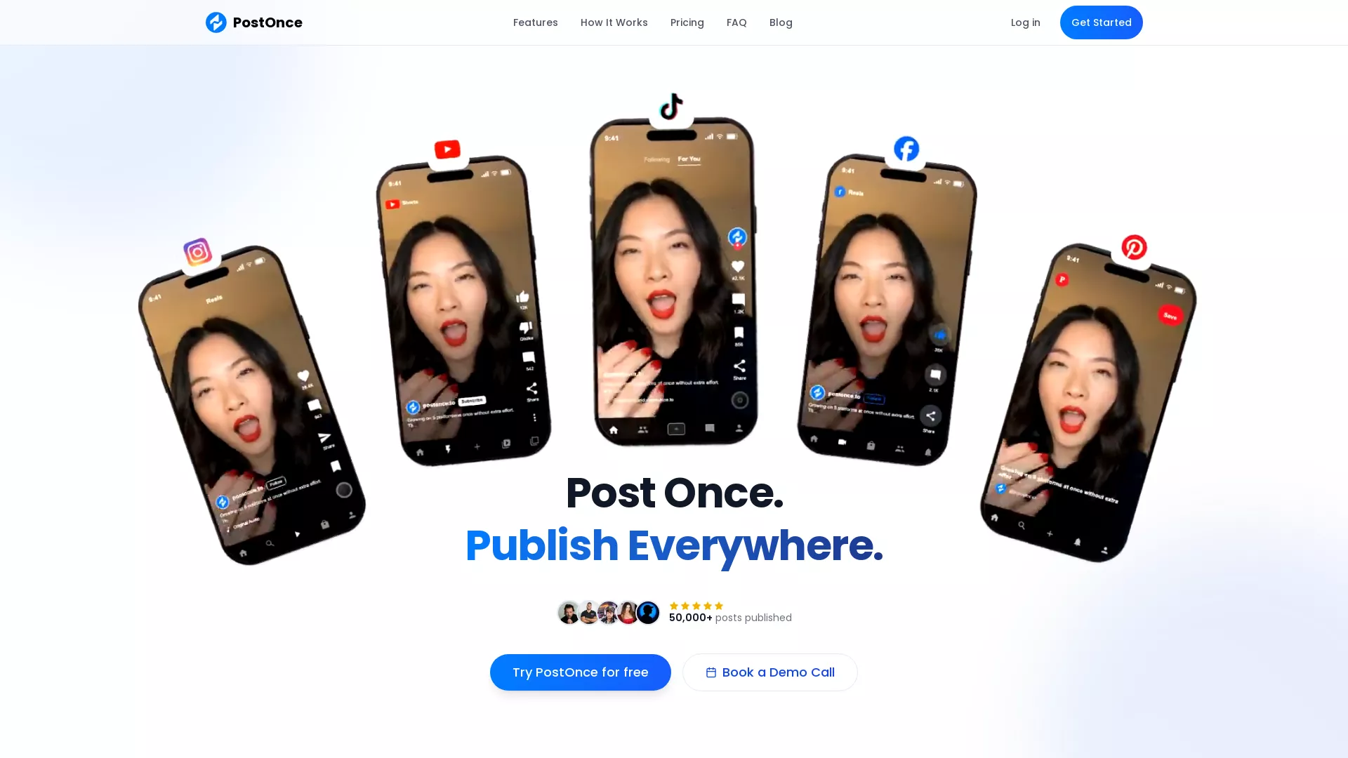 PostOnce - Social Media Automation Website Screenshot