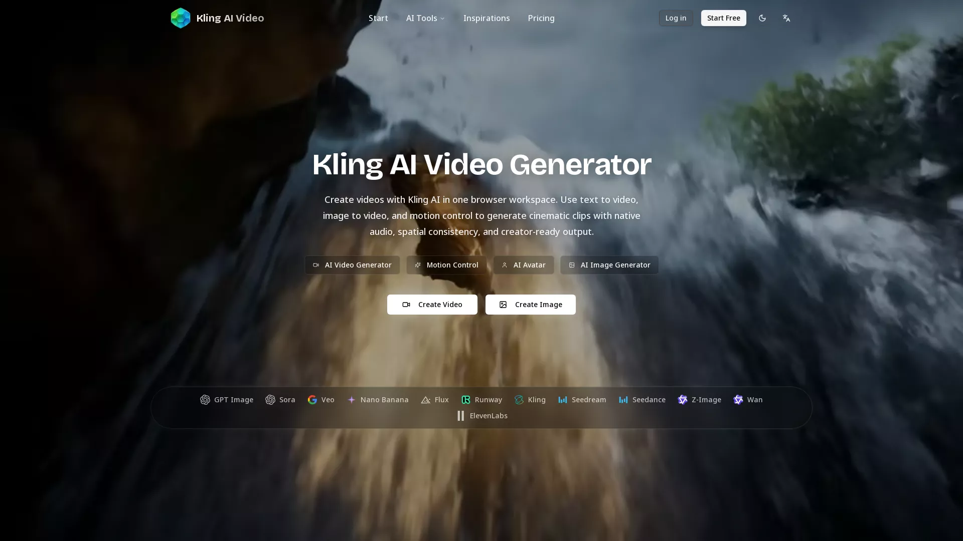 KlingAIVideo - AI Video Generation Website Screenshot