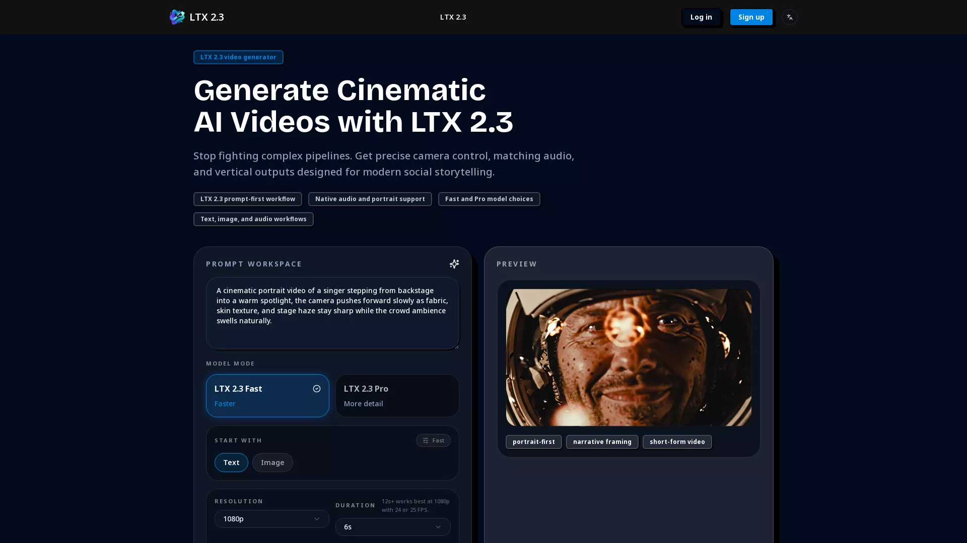 LTX23AI - AI Video Generator Website Screenshot