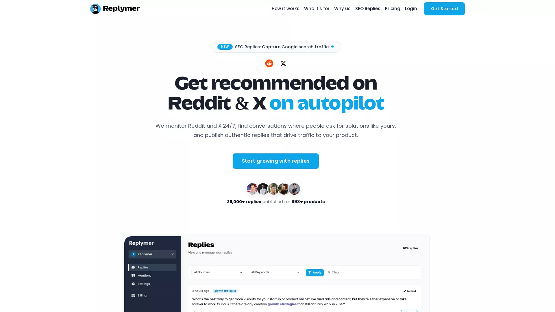 Replymer - AI Marketing Automation Website Screenshot