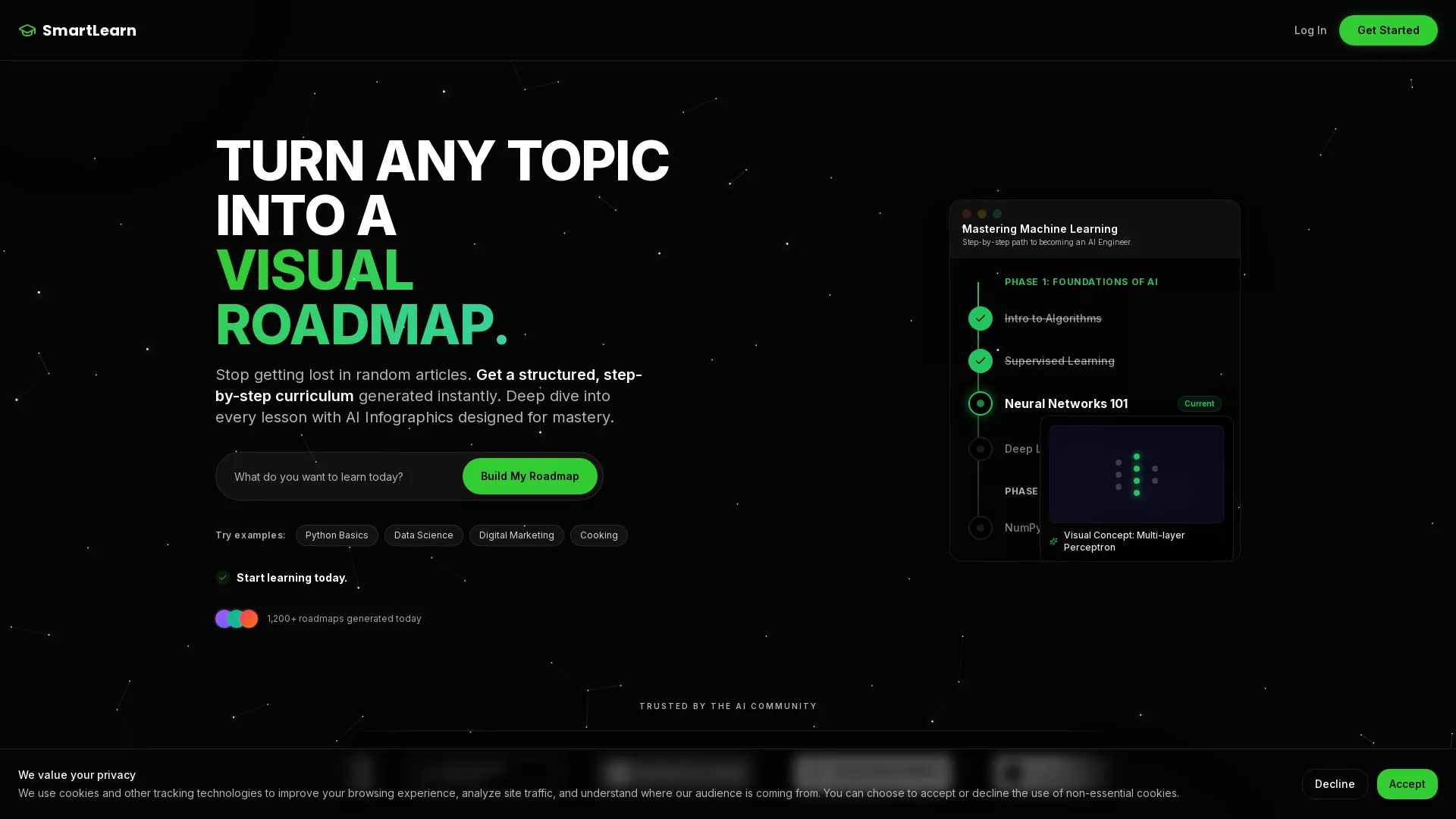 SmartLearn - AI Educational Platform Website Screenshot