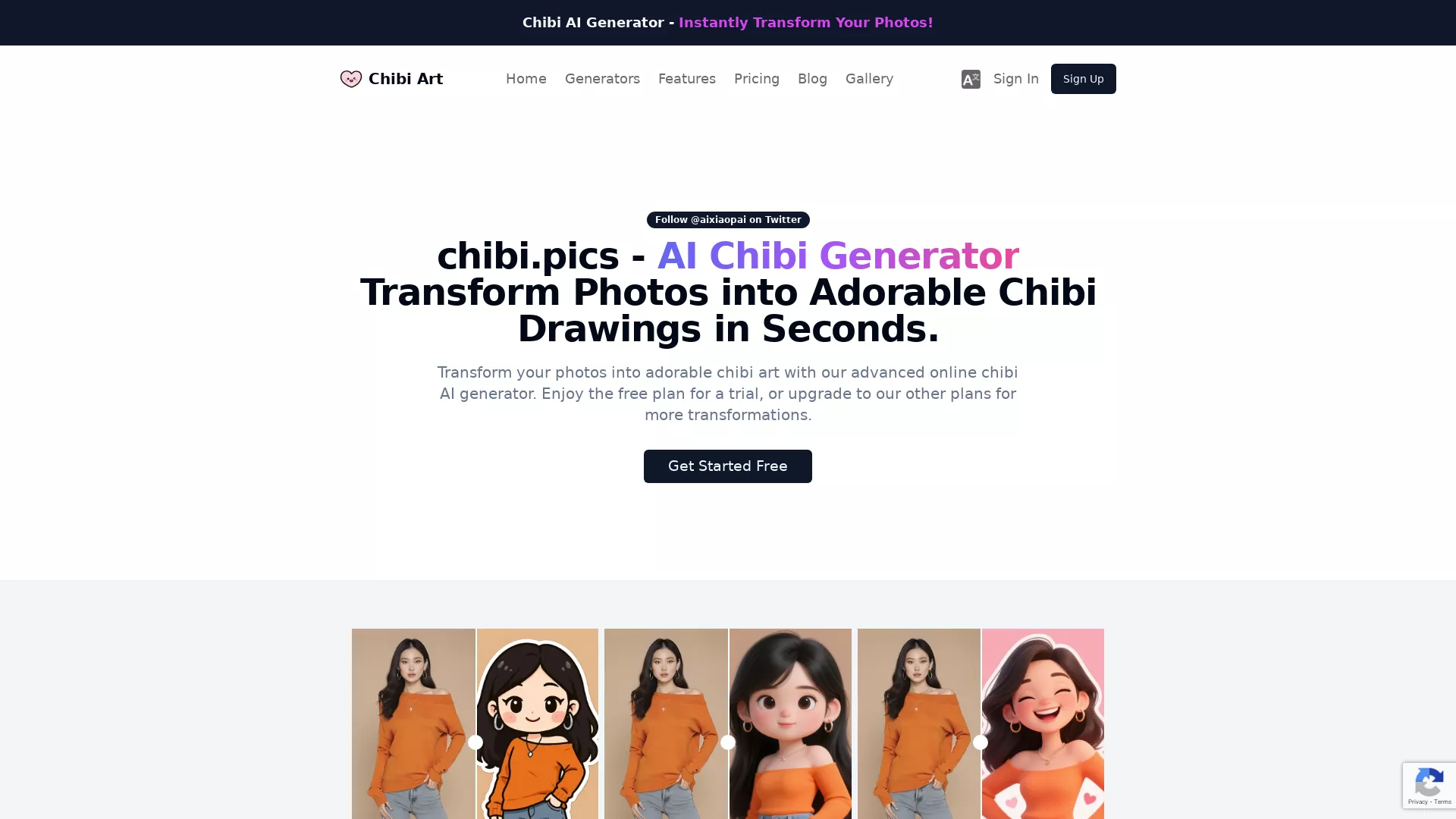 ChibiArt - AI Chibi Art Generator Website Screenshot