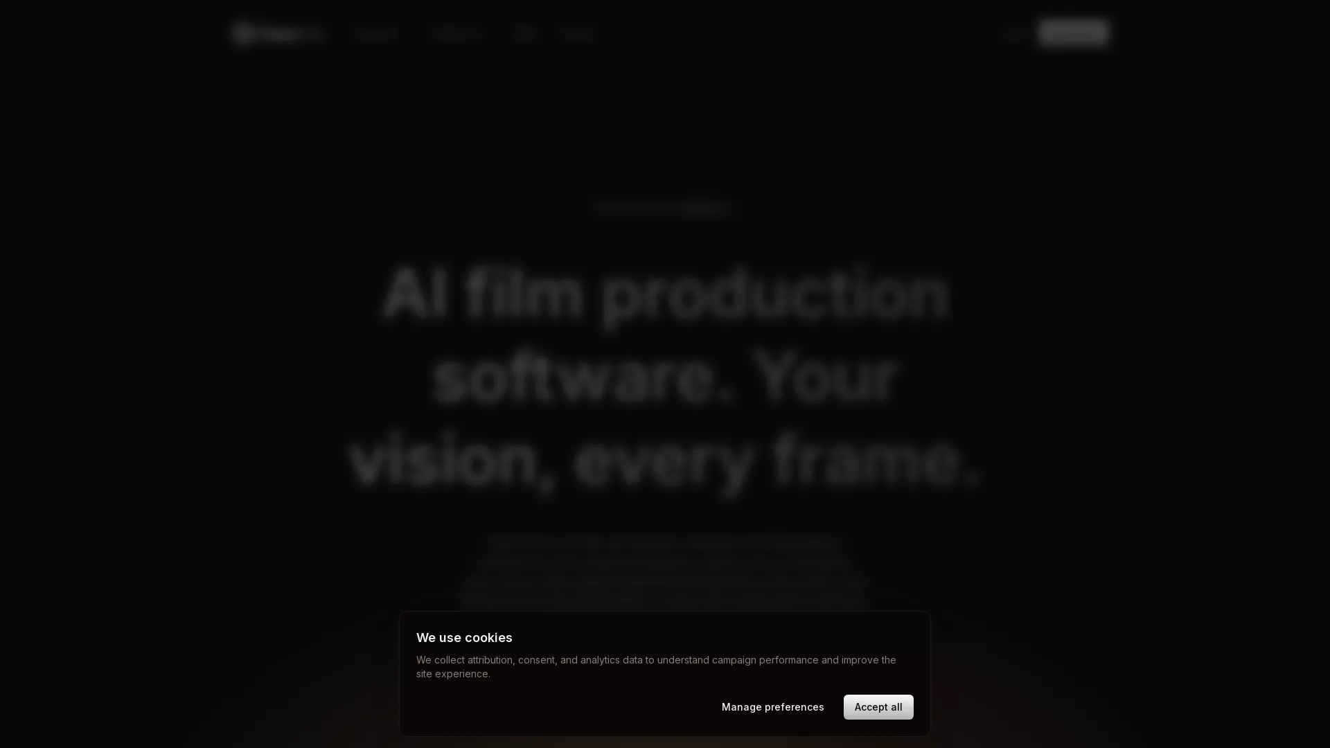 Ciaro Pro - AI Filmmaking Tool Website Screenshot